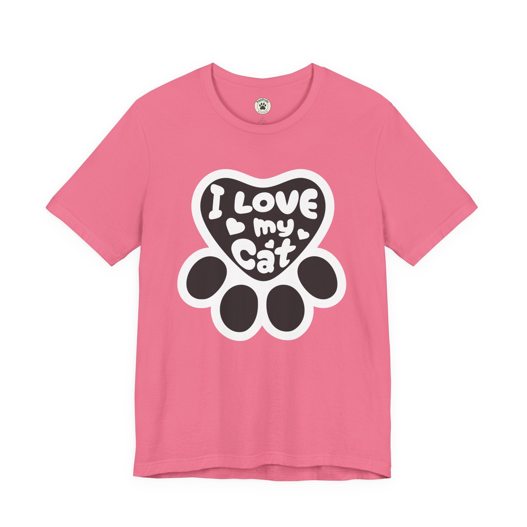 I Love My Cat Paw T-Shirt — Cute Cat Lover Tee