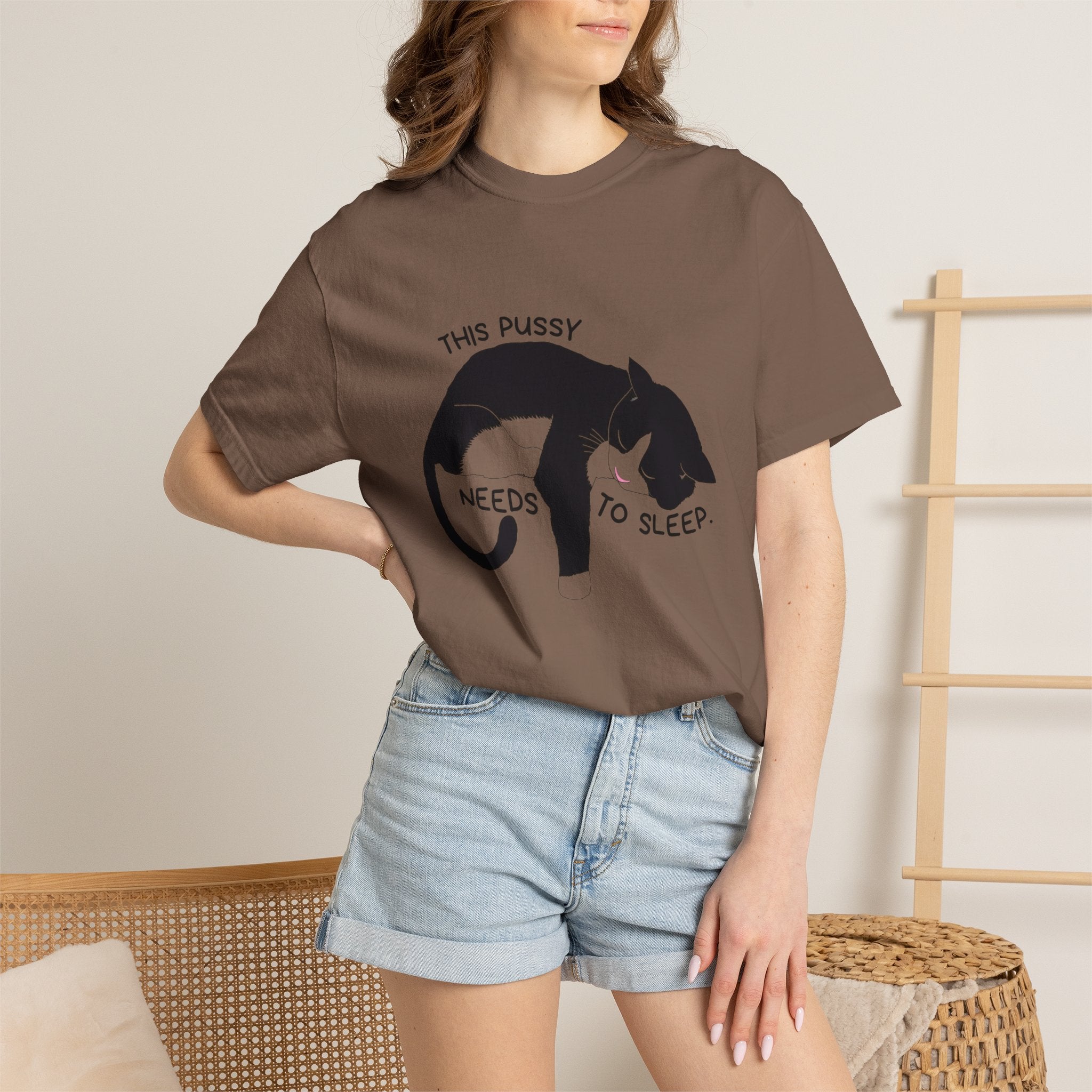 Sleepy Cat T-Shirt — "This Pussy Needs to Sleep" Graphic Tee