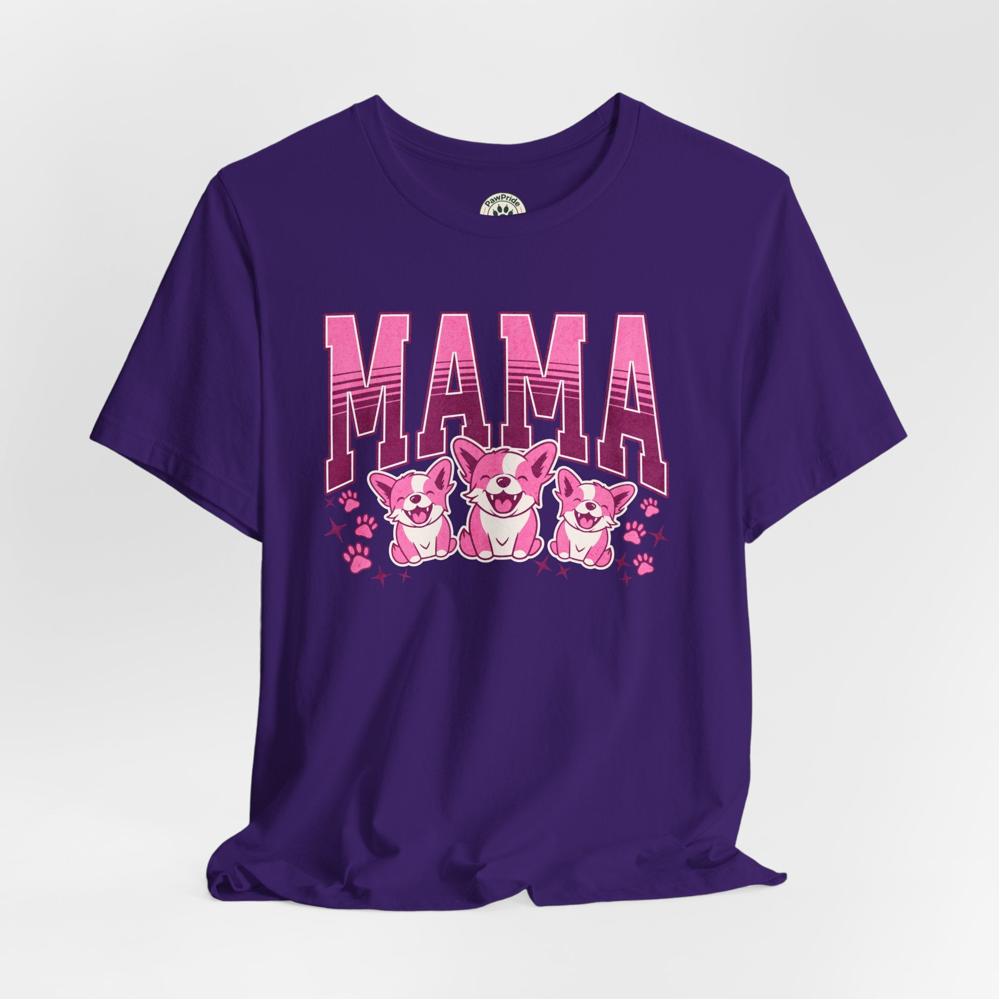 Mama Tee — Pink Corgi Mom Graphic T-Shirt