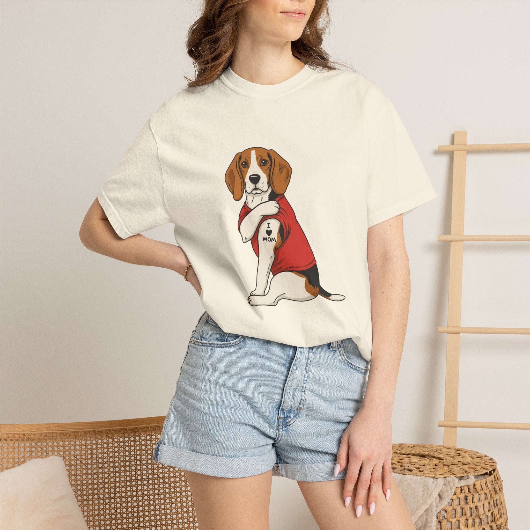Beagle With Tattoo Graphic T-Shirt — Cute Retro Dog Tee