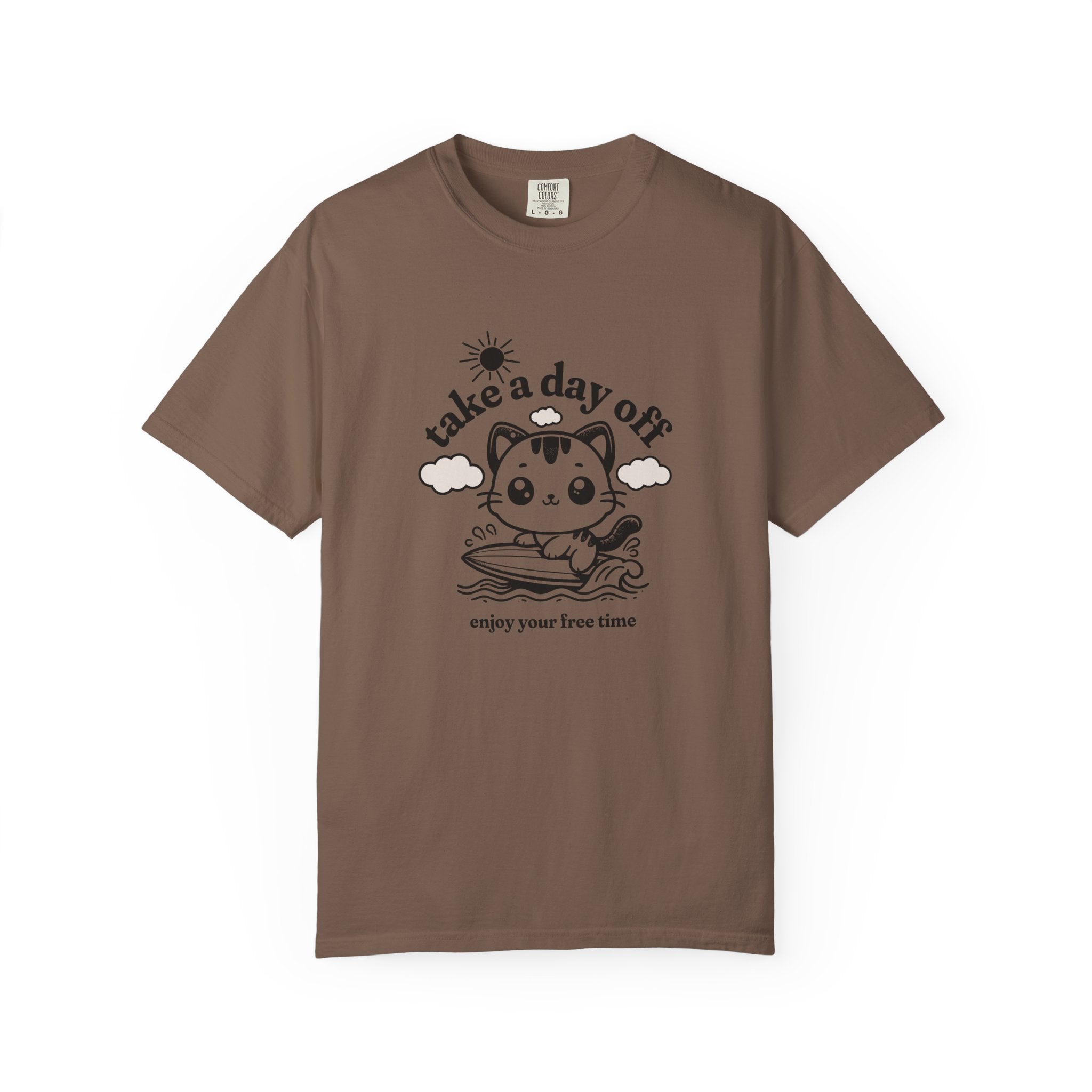 Take a Day Off Cat T-Shirt — Relaxing Kawaii Graphic Tee
