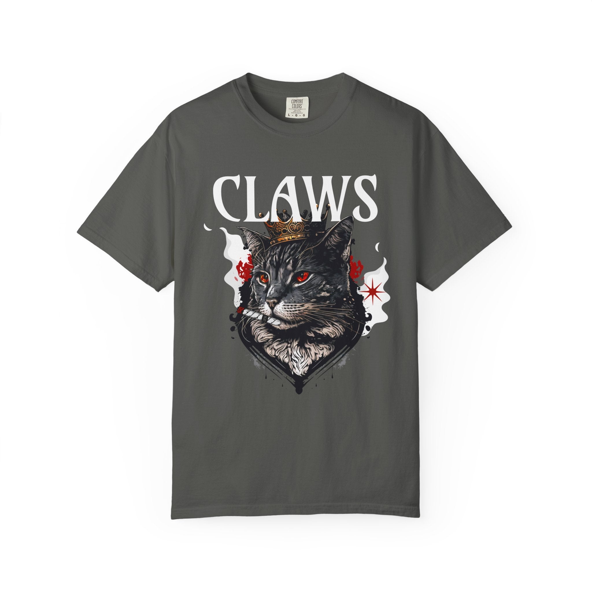 Claws Black Cat Graphic T-Shirt — Gothic Vintage Cat Tee