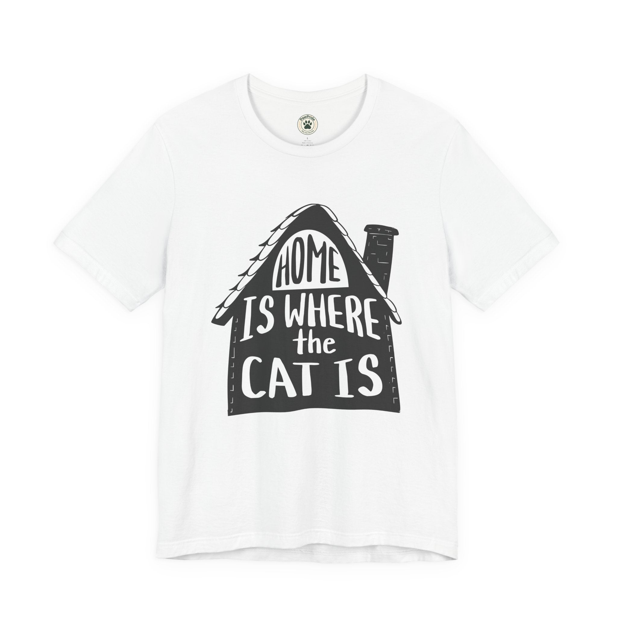 Cat Lover T-Shirt — "Home Is Where The Cat Is" Graphic Tee