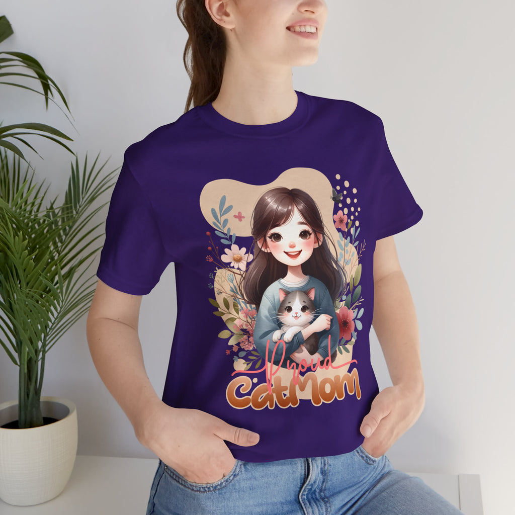 Cat Mom T-Shirt — Cute Floral Illustration Tee for Women Cat Lovers