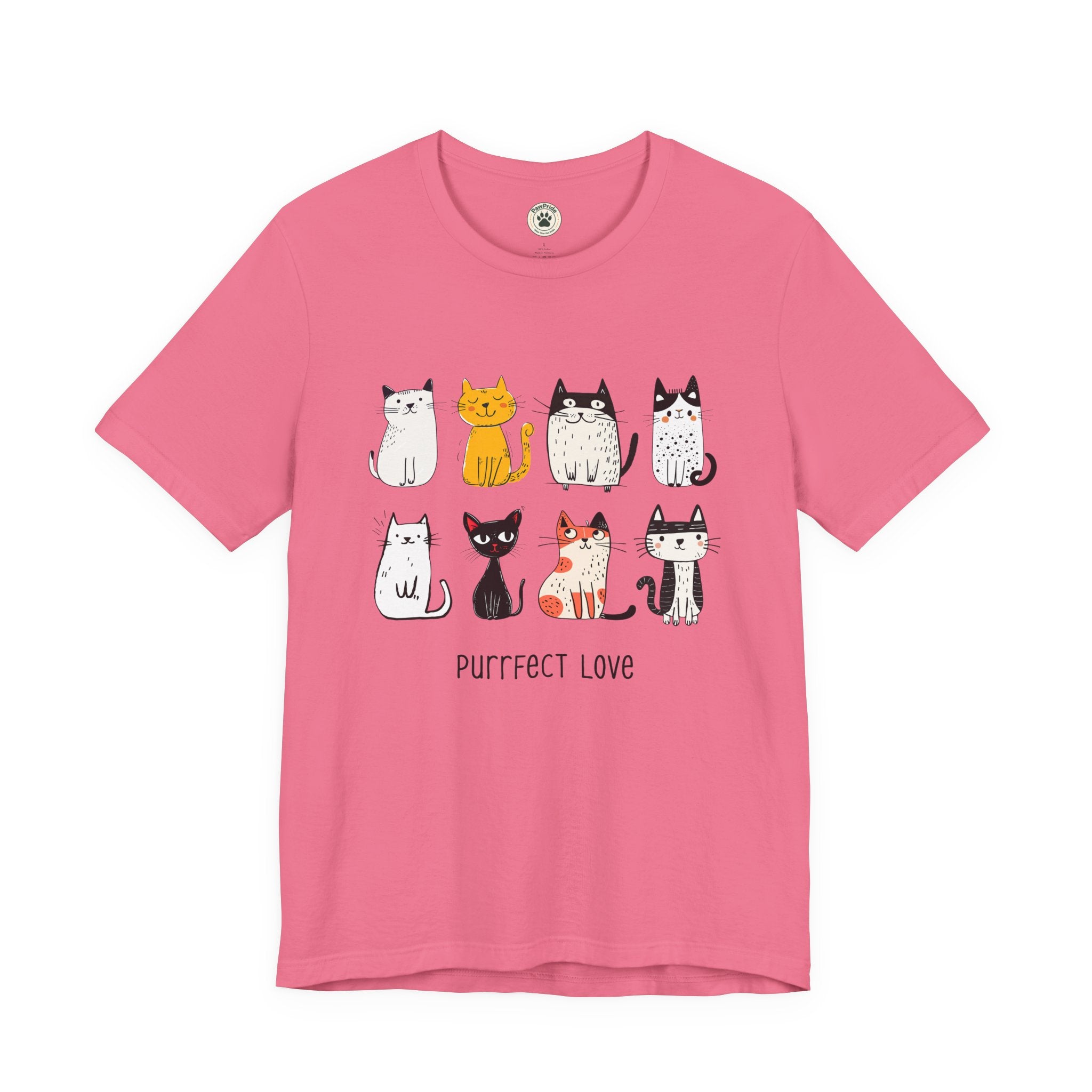 Purrfect Love Cat T-Shirt — Cute Cartoon Cats Tee for Cat Lovers