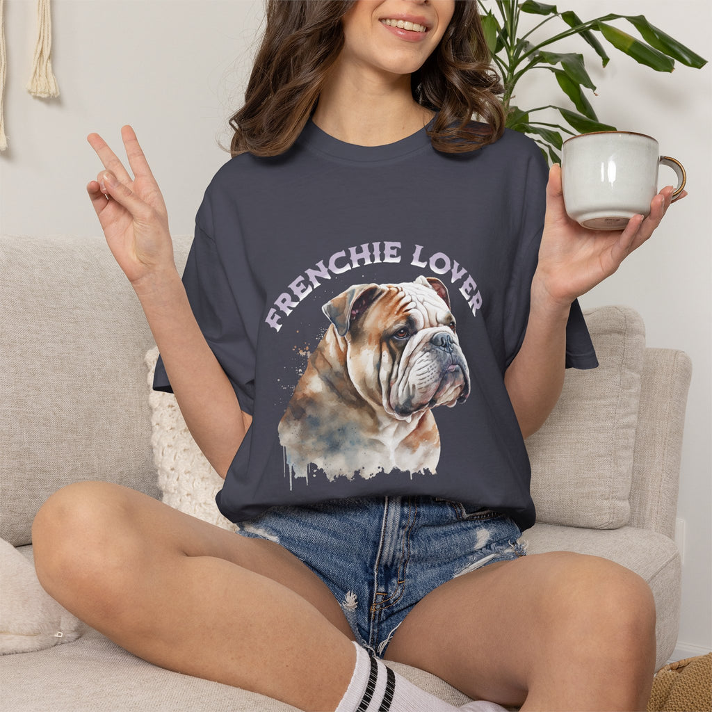 Frenchie Lover T-Shirt — Watercolor English Bulldog Tee