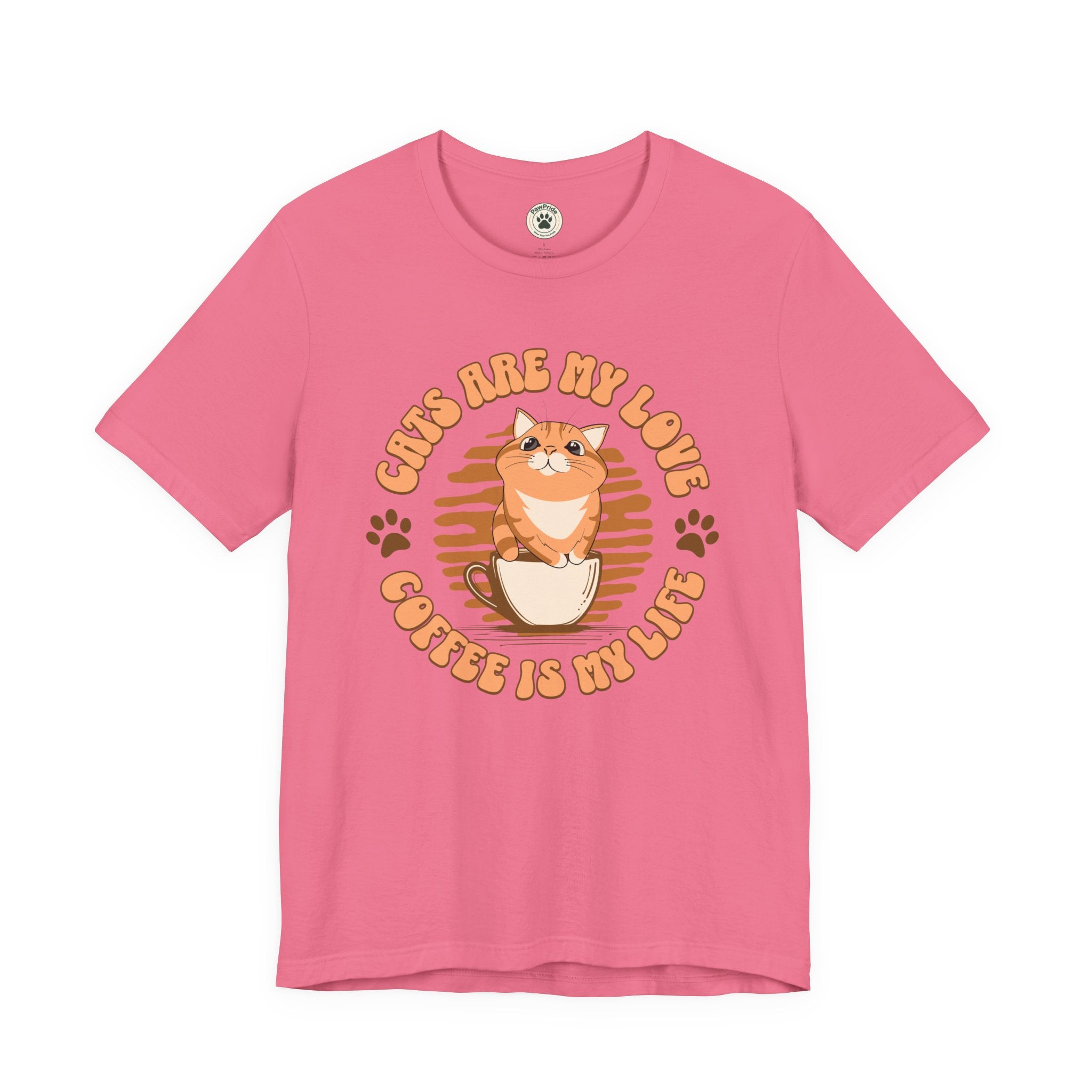 Cat & Coffee Tee — "Cats Are My Love, Coffee Is My Life" Cute Graphic T‑Shirt