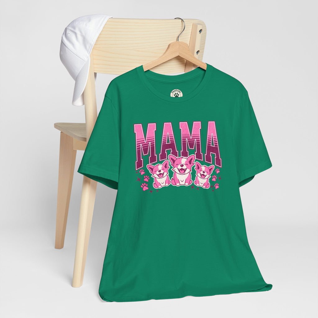 Mama Tee — Pink Corgi Mom Graphic T-Shirt