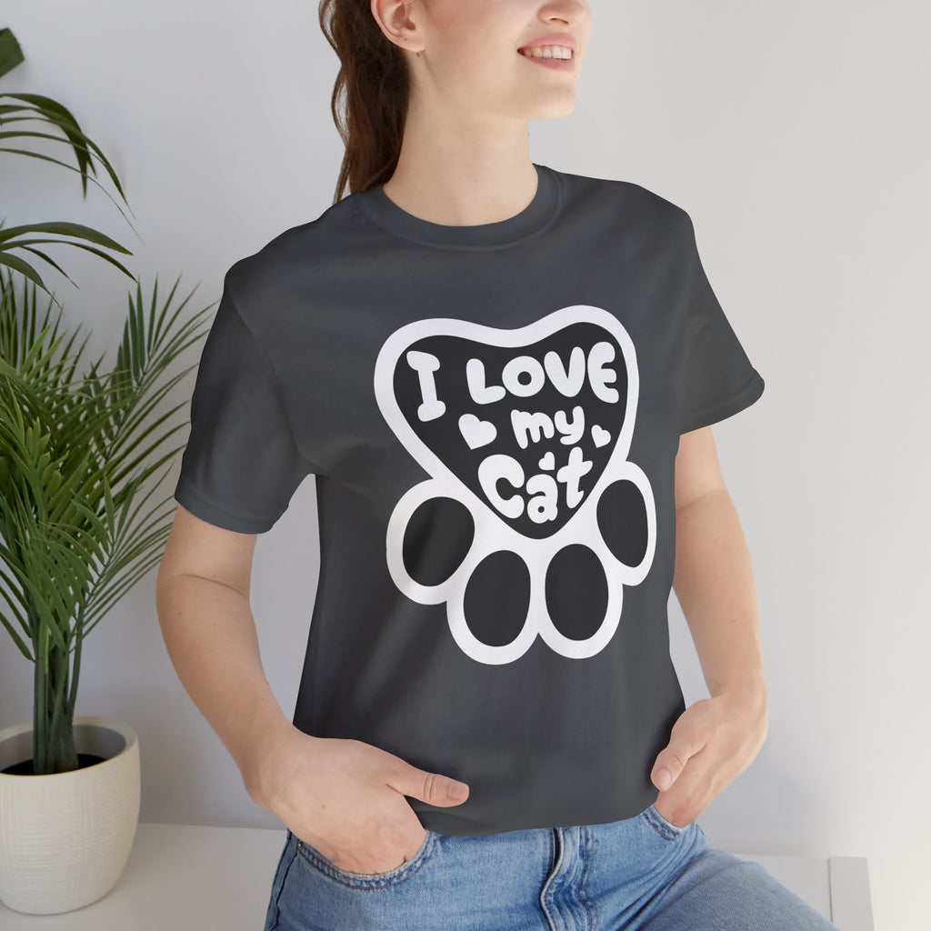 I Love My Cat Paw T-Shirt — Cute Cat Lover Tee