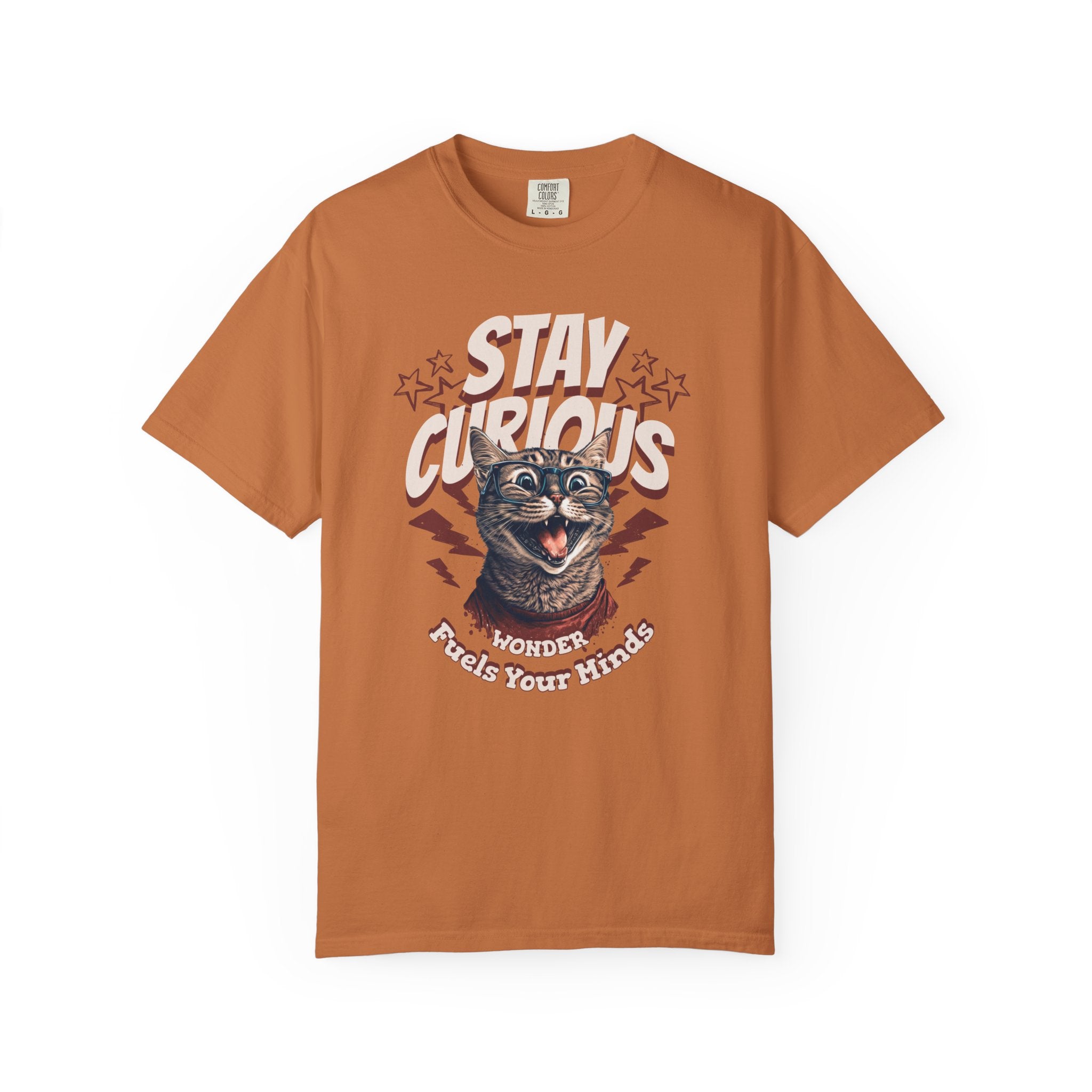 Stay Curious Cat T-Shirt — Vintage Retro Cat Graphic Tee