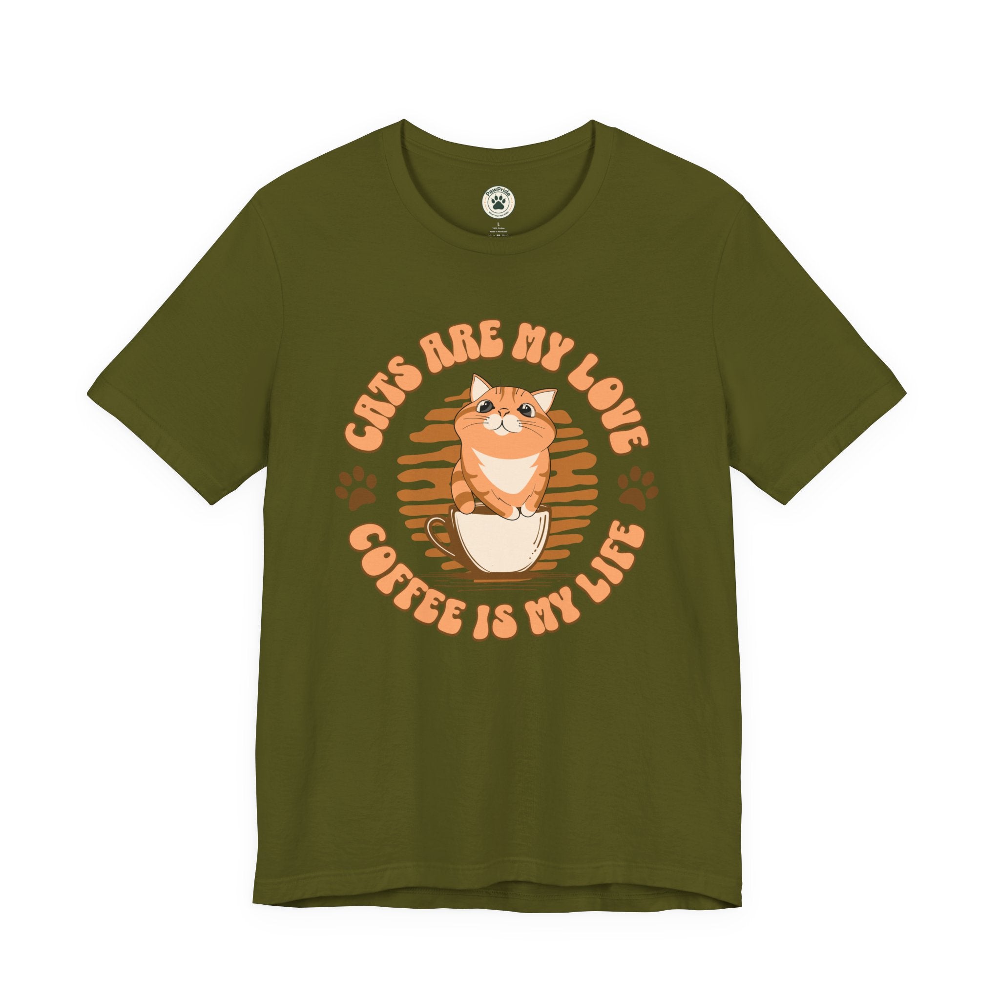 Cat & Coffee Tee — "Cats Are My Love, Coffee Is My Life" Cute Graphic T‑Shirt