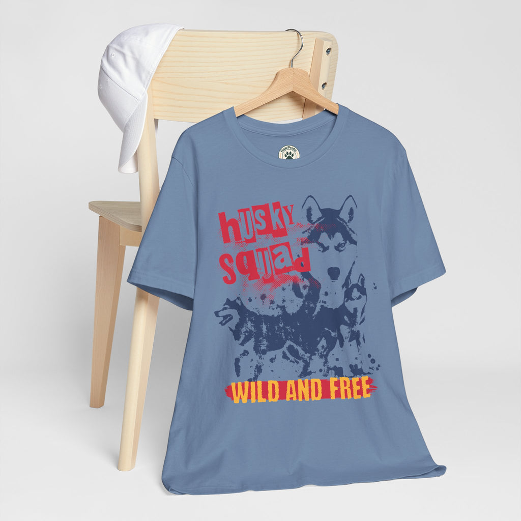 Husky Squad Tee — Wild and Free Siberian Husky Graphic T-Shirt