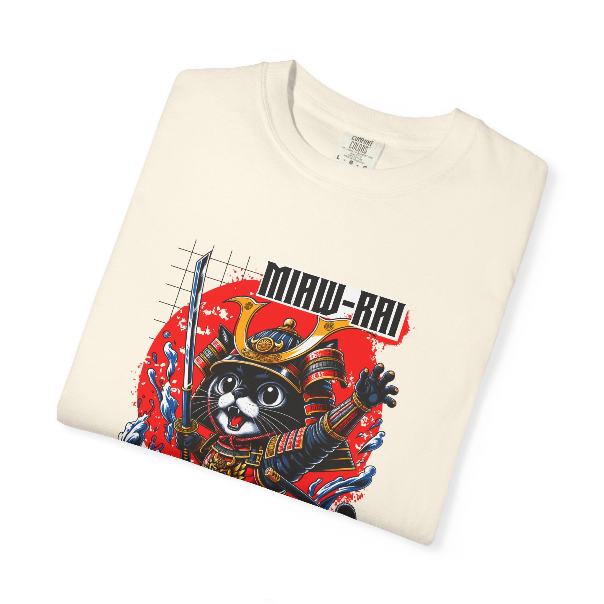 Samurai Cat T-Shirt — 'Neko-Ronin' Retro Japanese Warrior Graphic Tee