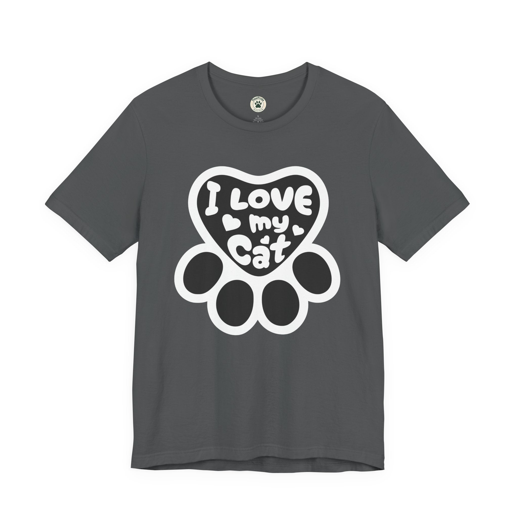 I Love My Cat Paw T-Shirt — Cute Cat Lover Tee