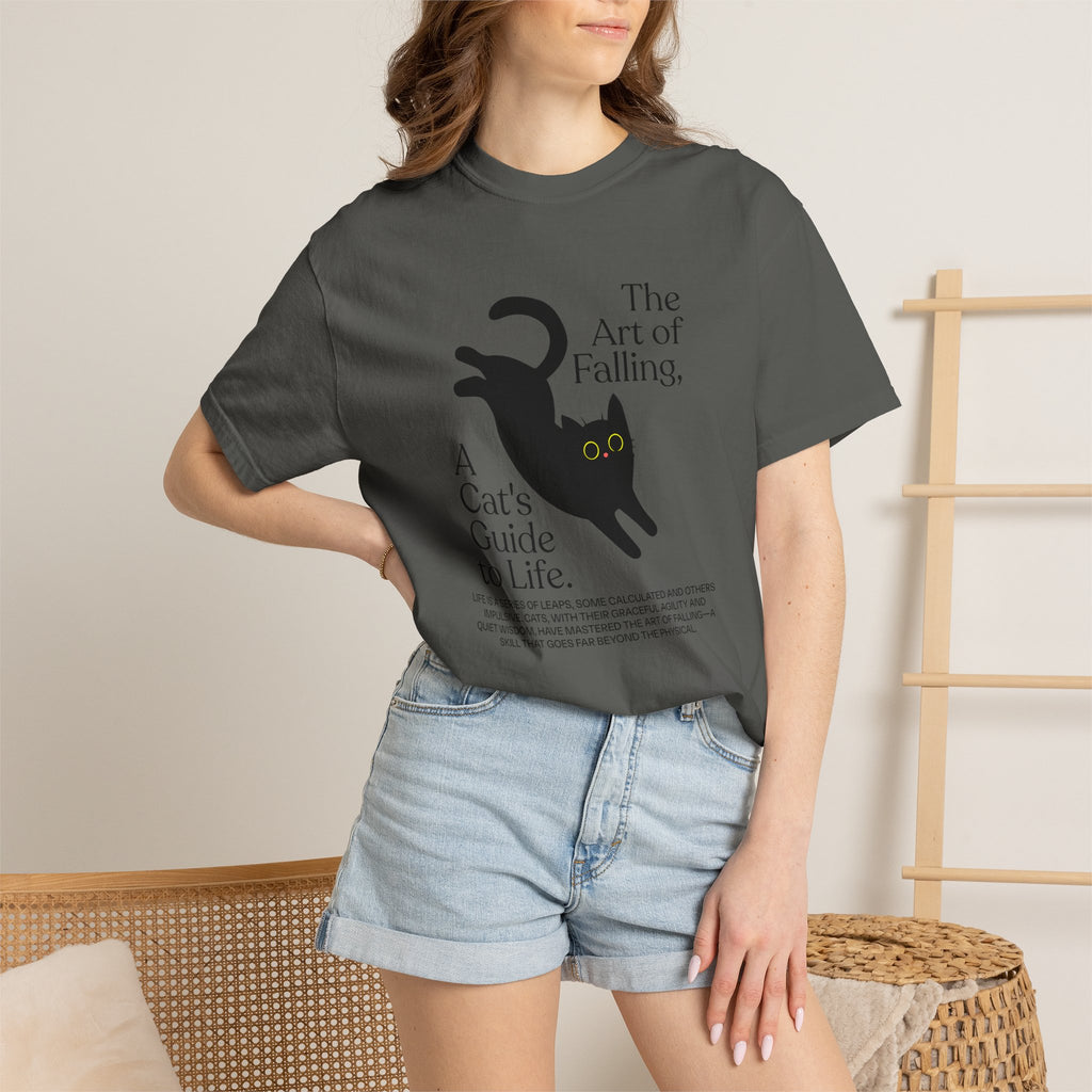 Cat "The Art of Falling" Graphic T-Shirt — A Cat’s Guide to Life