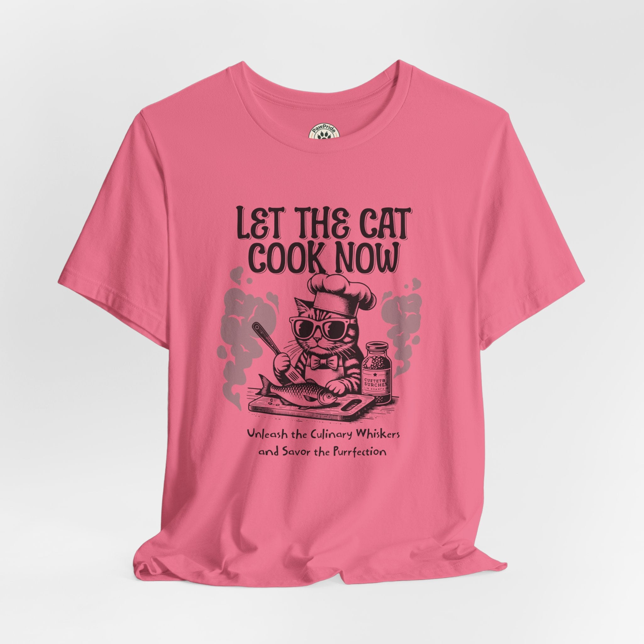 Let The Cat Cook Now T-Shirt — Funny Chef Cat Cooking Tee