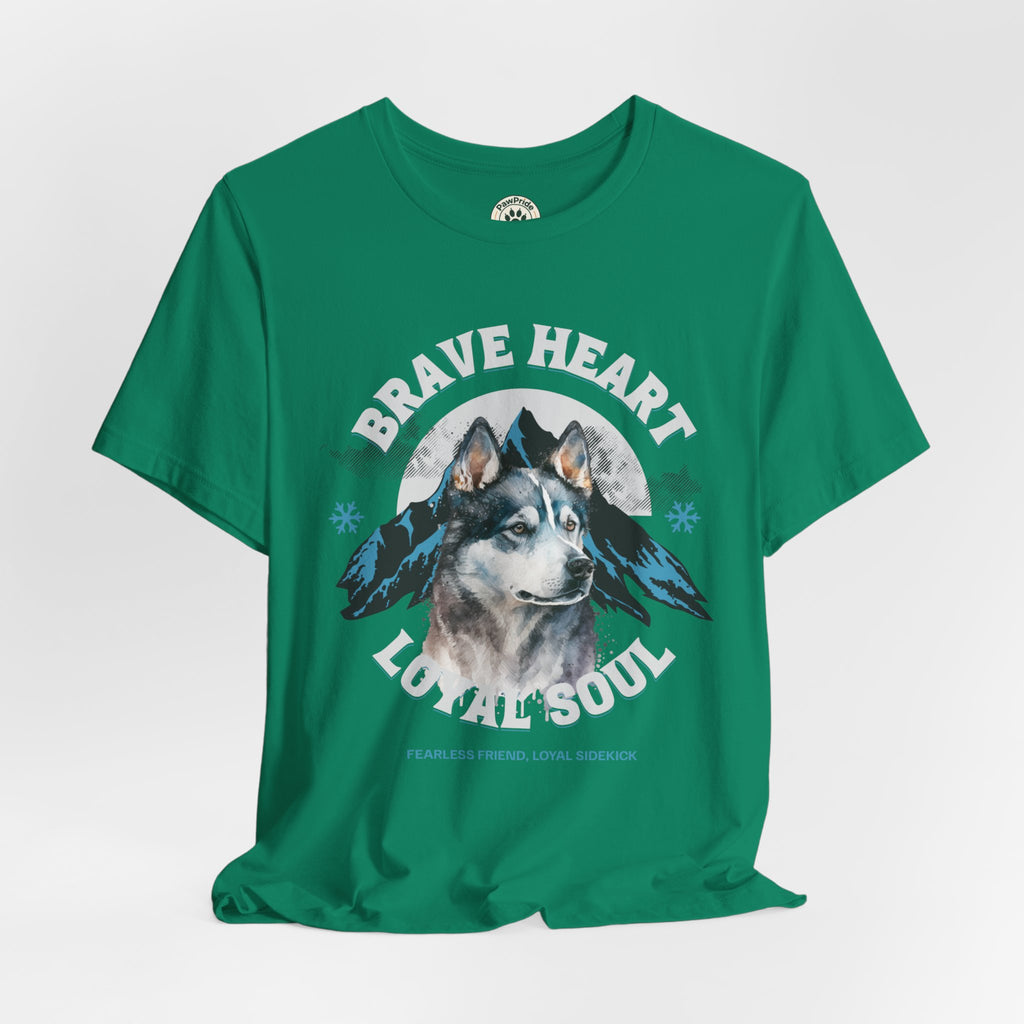 Husky T-Shirt "Brave Heart Loyal Soul" – Wildlife Mountain Graphic Tee