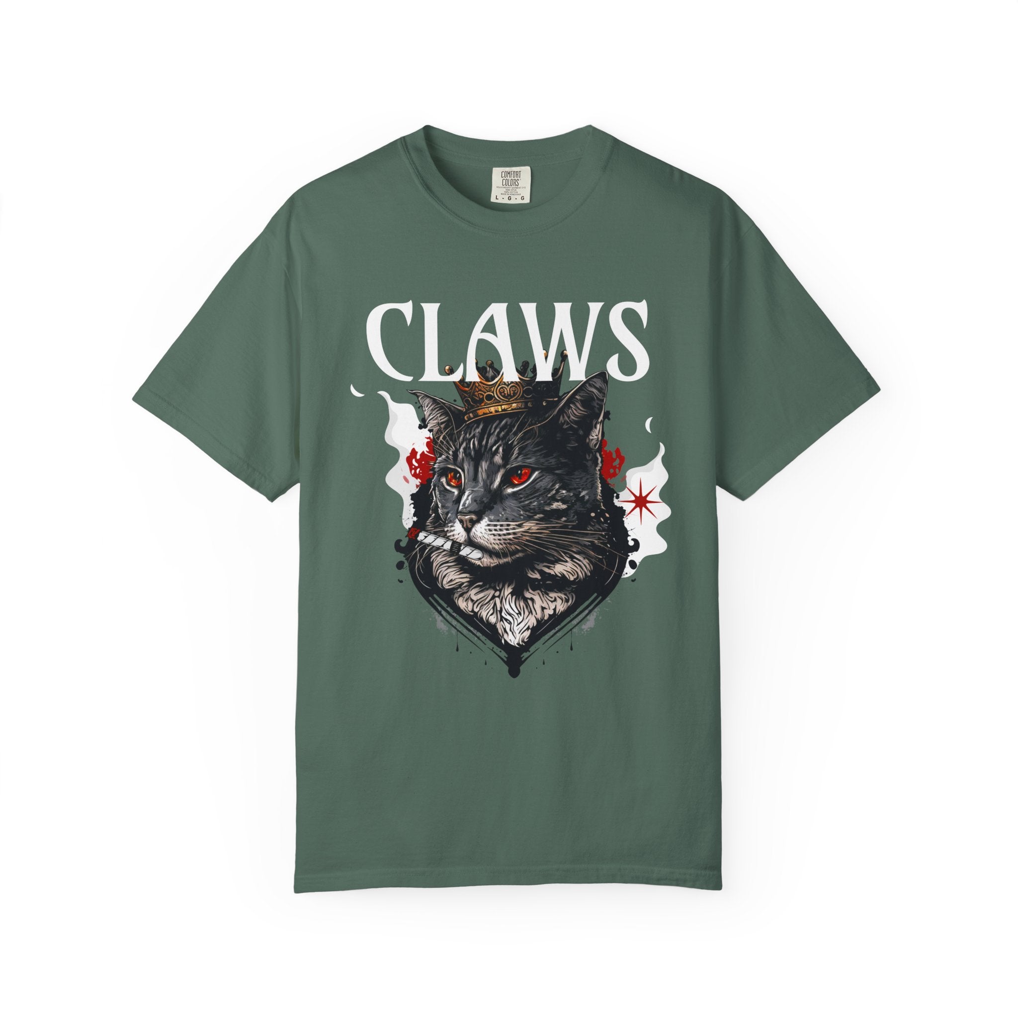 Claws Black Cat Graphic T-Shirt — Gothic Vintage Cat Tee