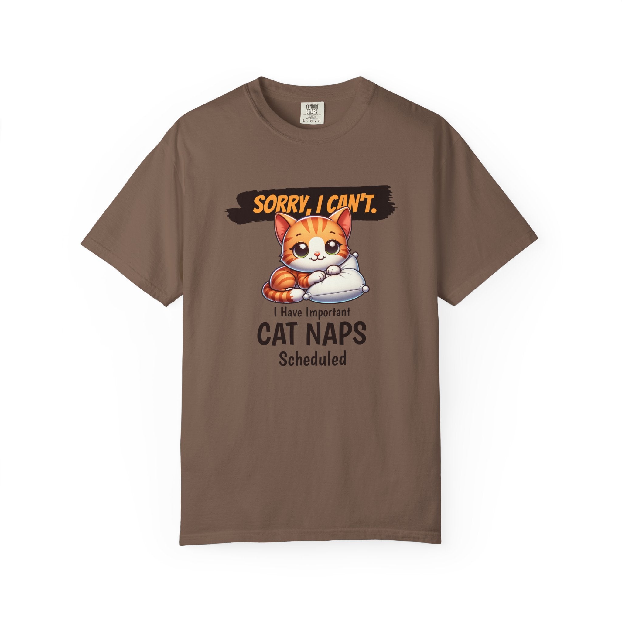 Cat Naps Scheduled T-Shirt — "Sorry, I Can't" Cute Cat Nap Graphic Tee