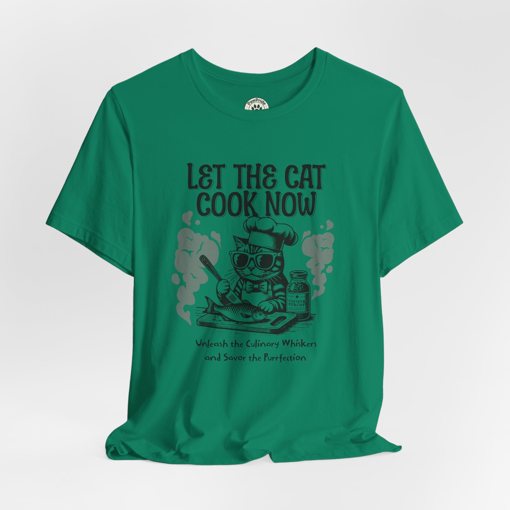 Let The Cat Cook Now T-Shirt — Funny Chef Cat Cooking Tee