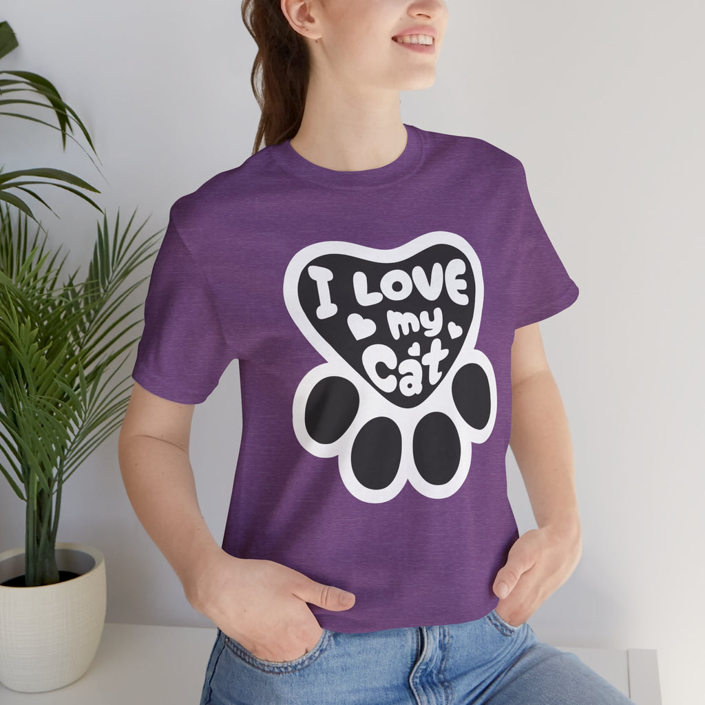 I Love My Cat Paw T-Shirt — Cute Cat Lover Tee
