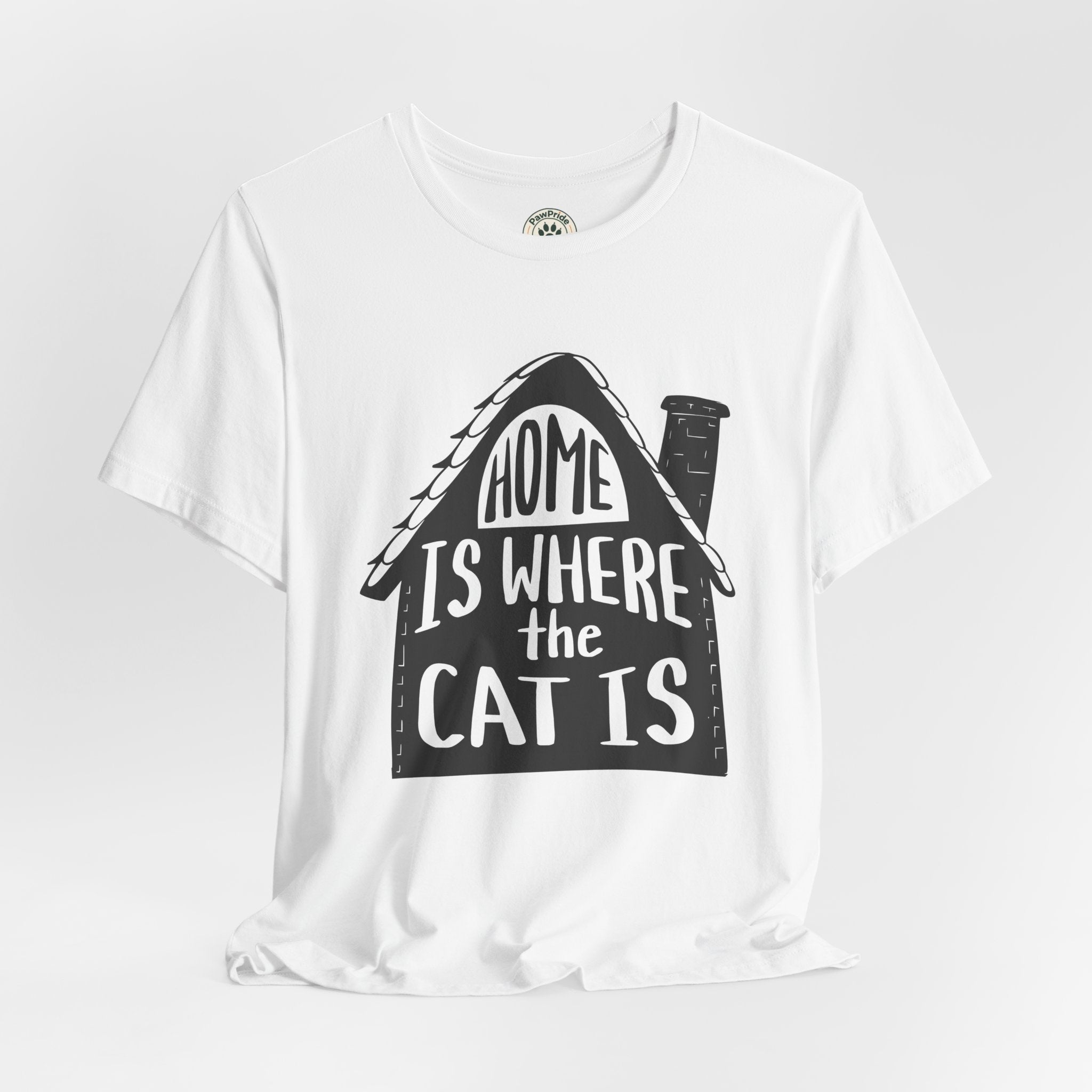 Cat Lover T-Shirt — "Home Is Where The Cat Is" Graphic Tee