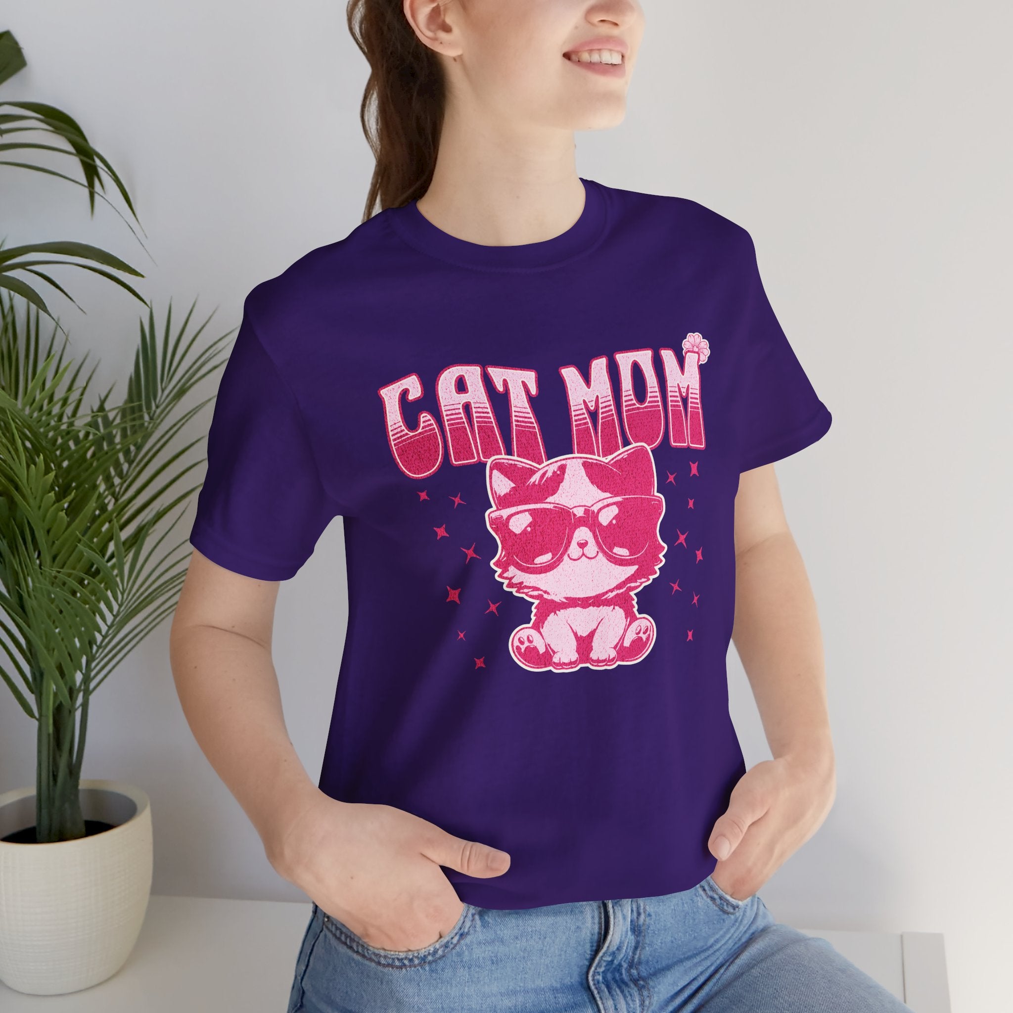 Cat Mom T-Shirt — Pink Cute Cat Graphic Tee