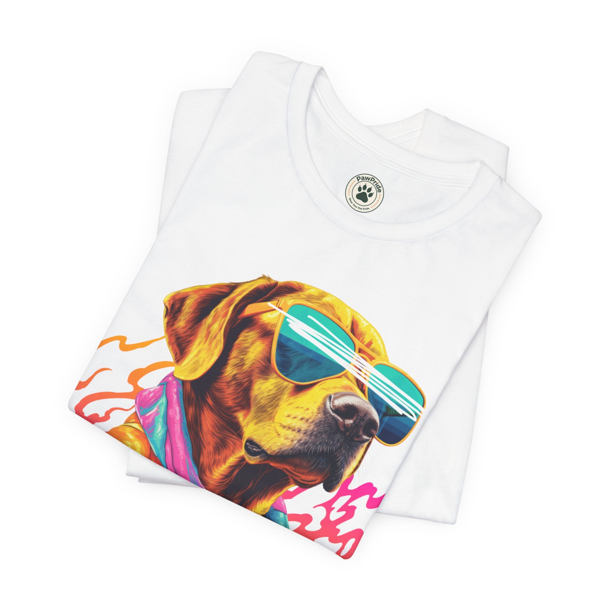 Chill Sunglasses Dog Tee — Retro Neon “CHILL” Graphic T-Shirt
