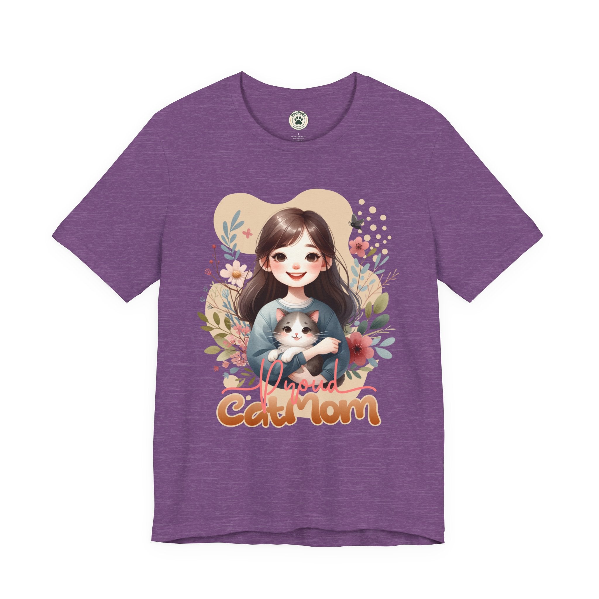Cat Mom T-Shirt — Cute Floral Illustration Tee for Women Cat Lovers