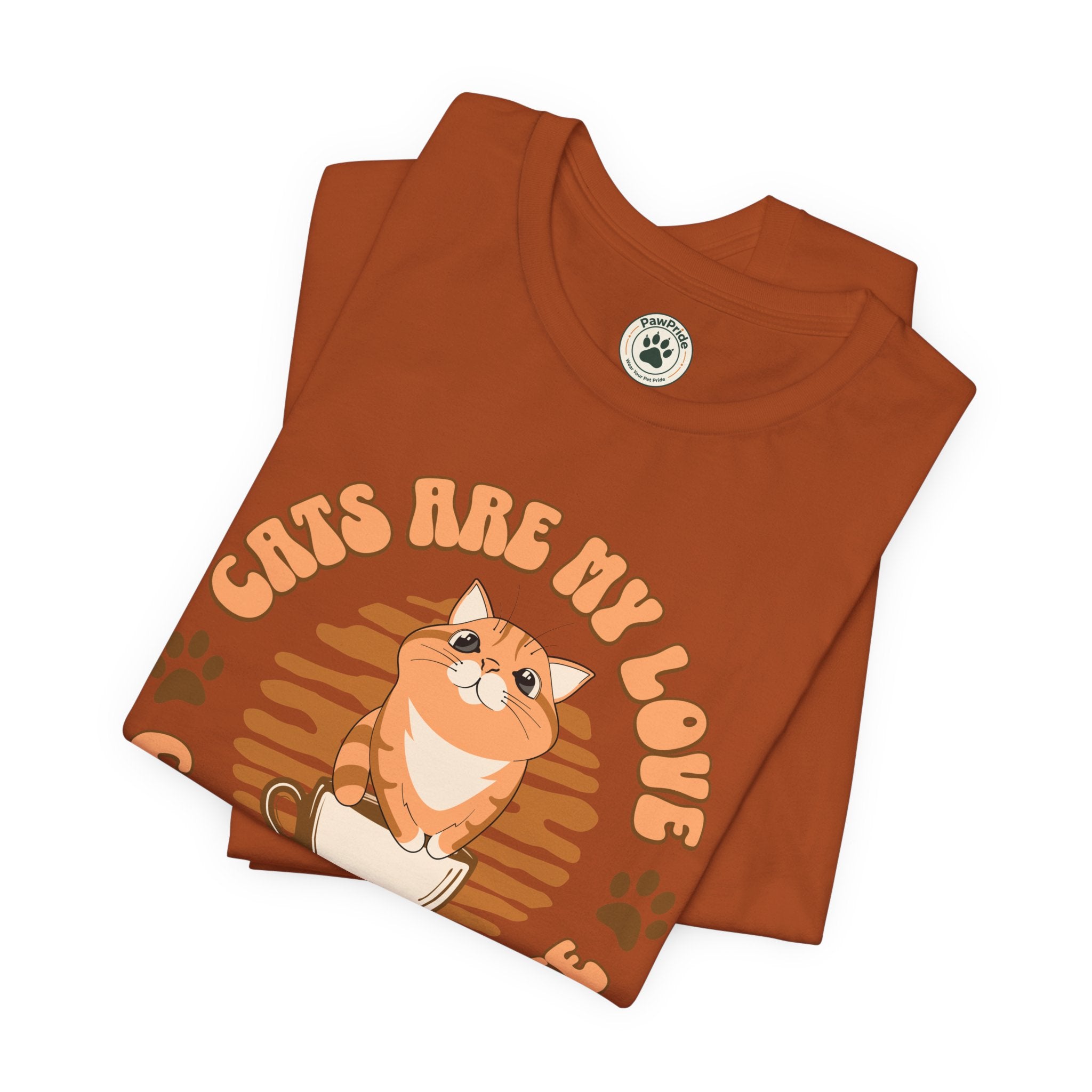 Cat & Coffee Tee — "Cats Are My Love, Coffee Is My Life" Cute Graphic T‑Shirt