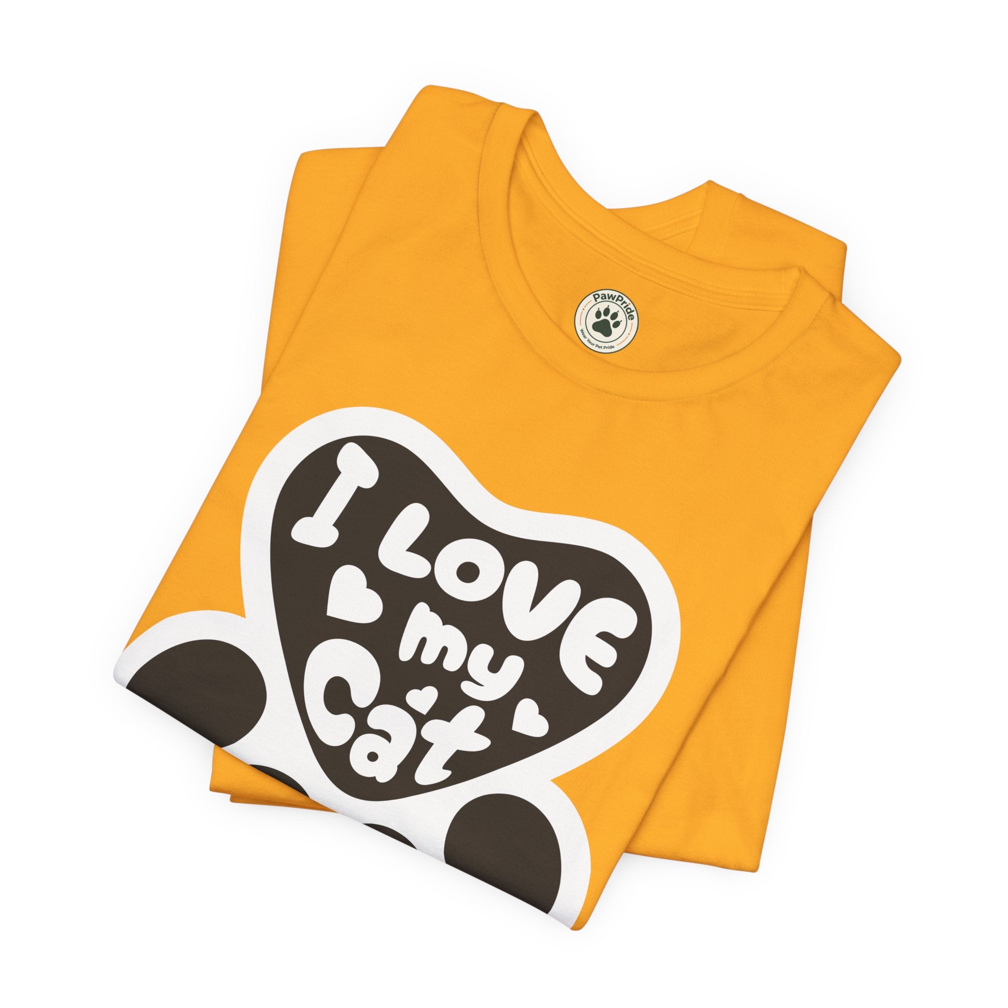 I Love My Cat Paw T-Shirt — Cute Cat Lover Tee