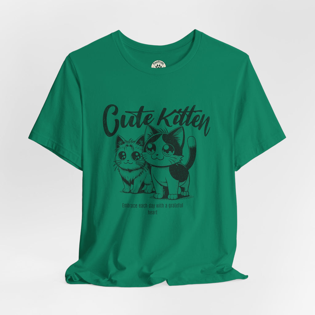 Cute Kitten T-Shirt — Vintage Black & White Cat Graphic Tee