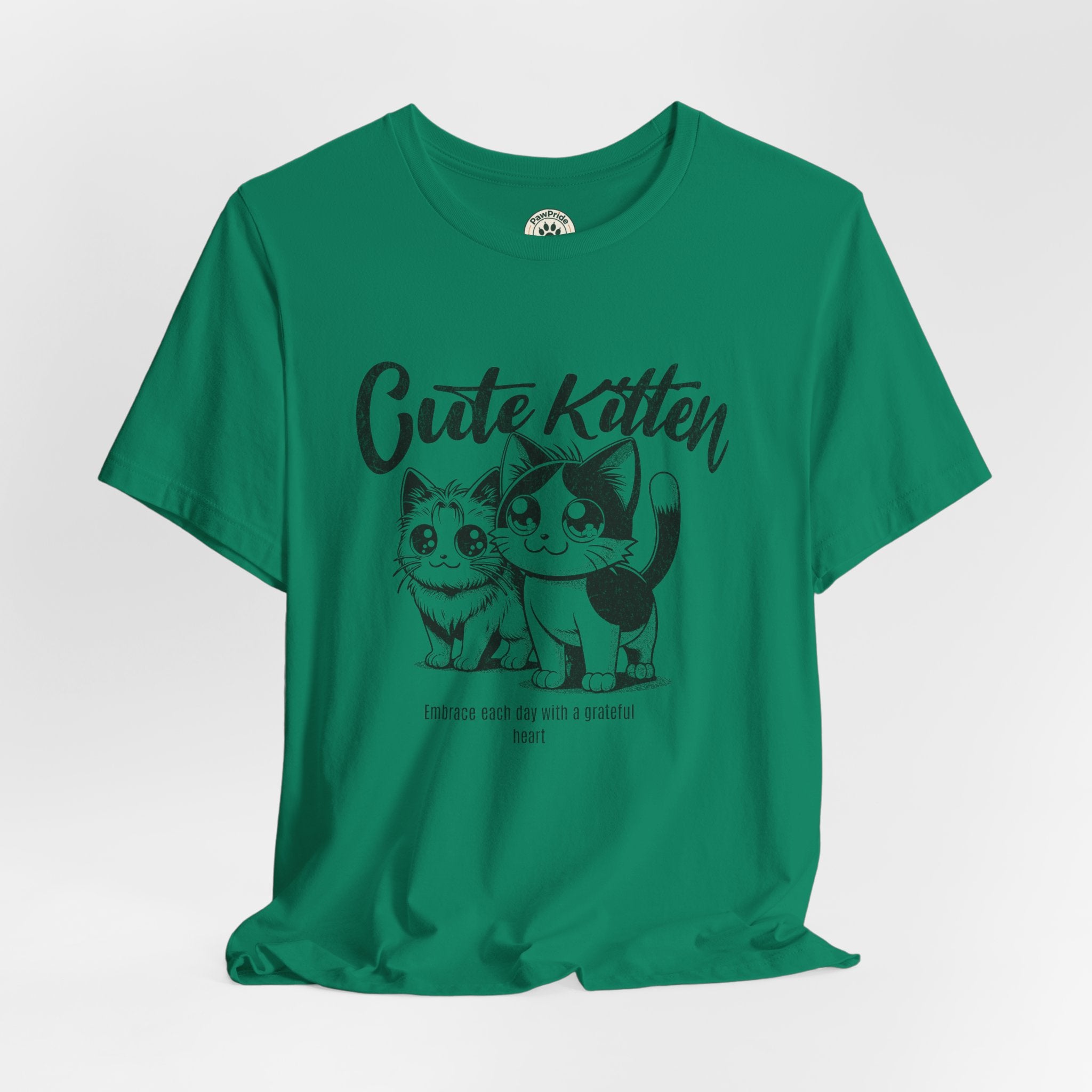 Cute Kitten T-Shirt — Vintage Black & White Cat Graphic Tee