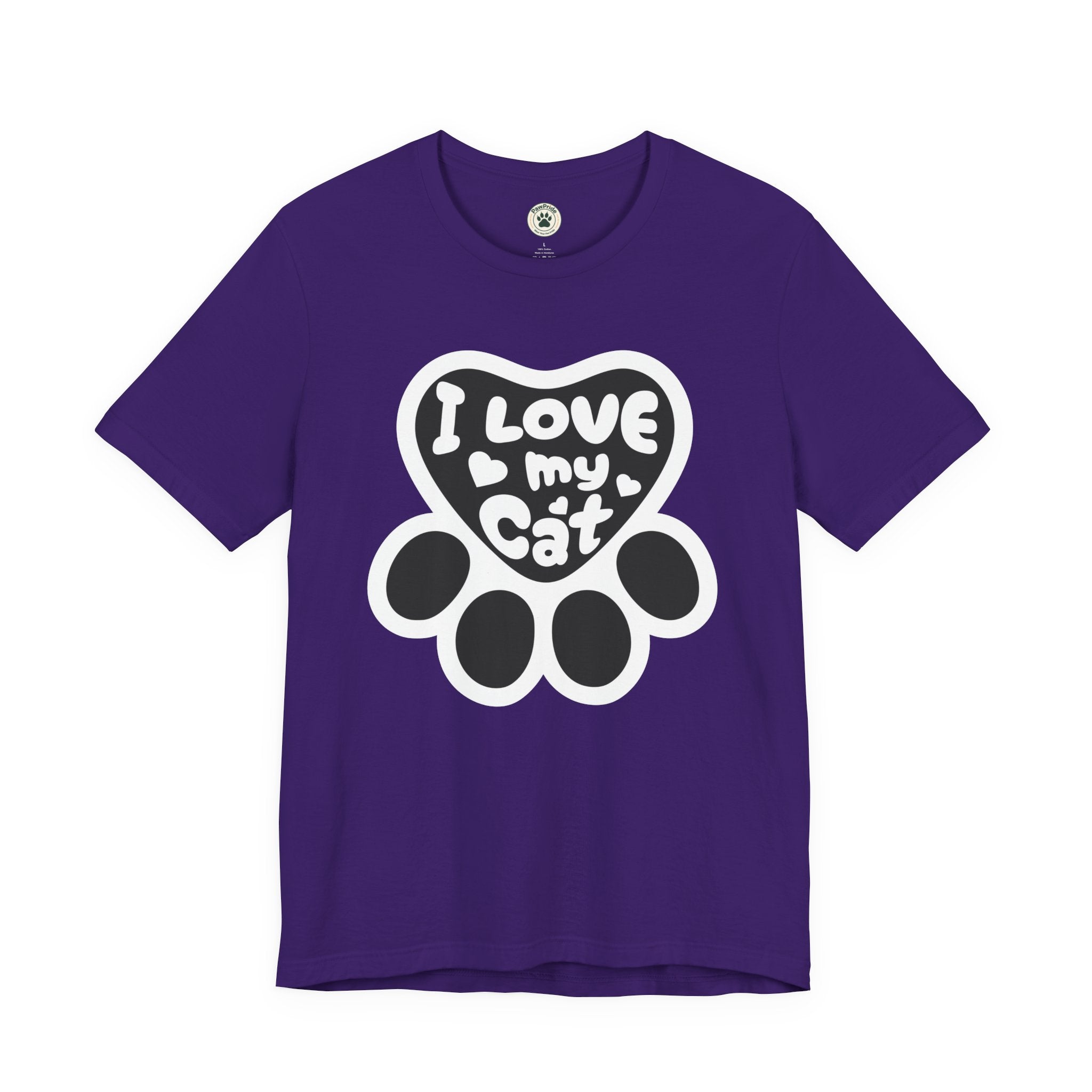 I Love My Cat Paw T-Shirt — Cute Cat Lover Tee