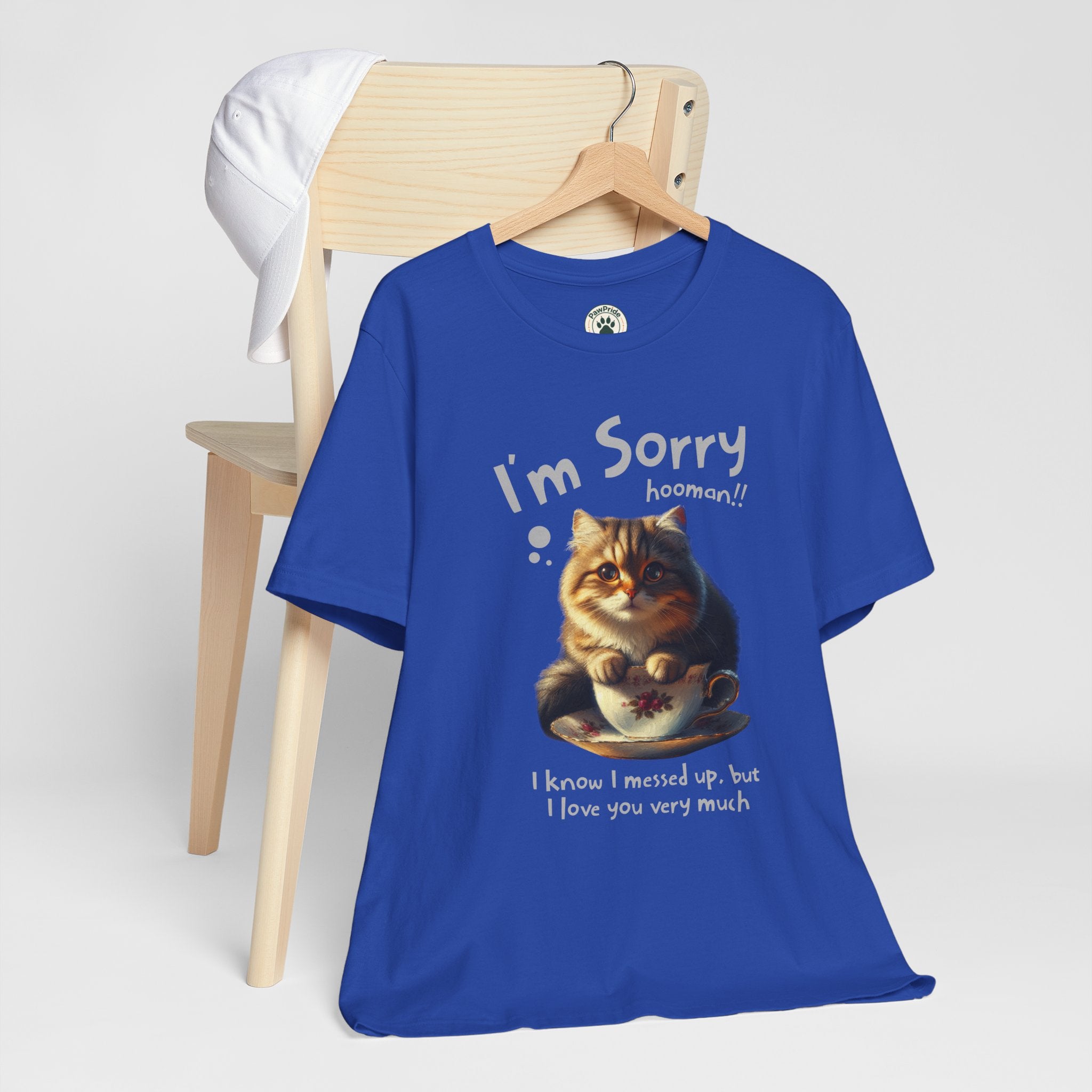 Sorry Kitten T‑Shirt – Cute Apology Cat Tee (‘I’m Sorry hooman!! I know I messed up, but I love you very much’)
