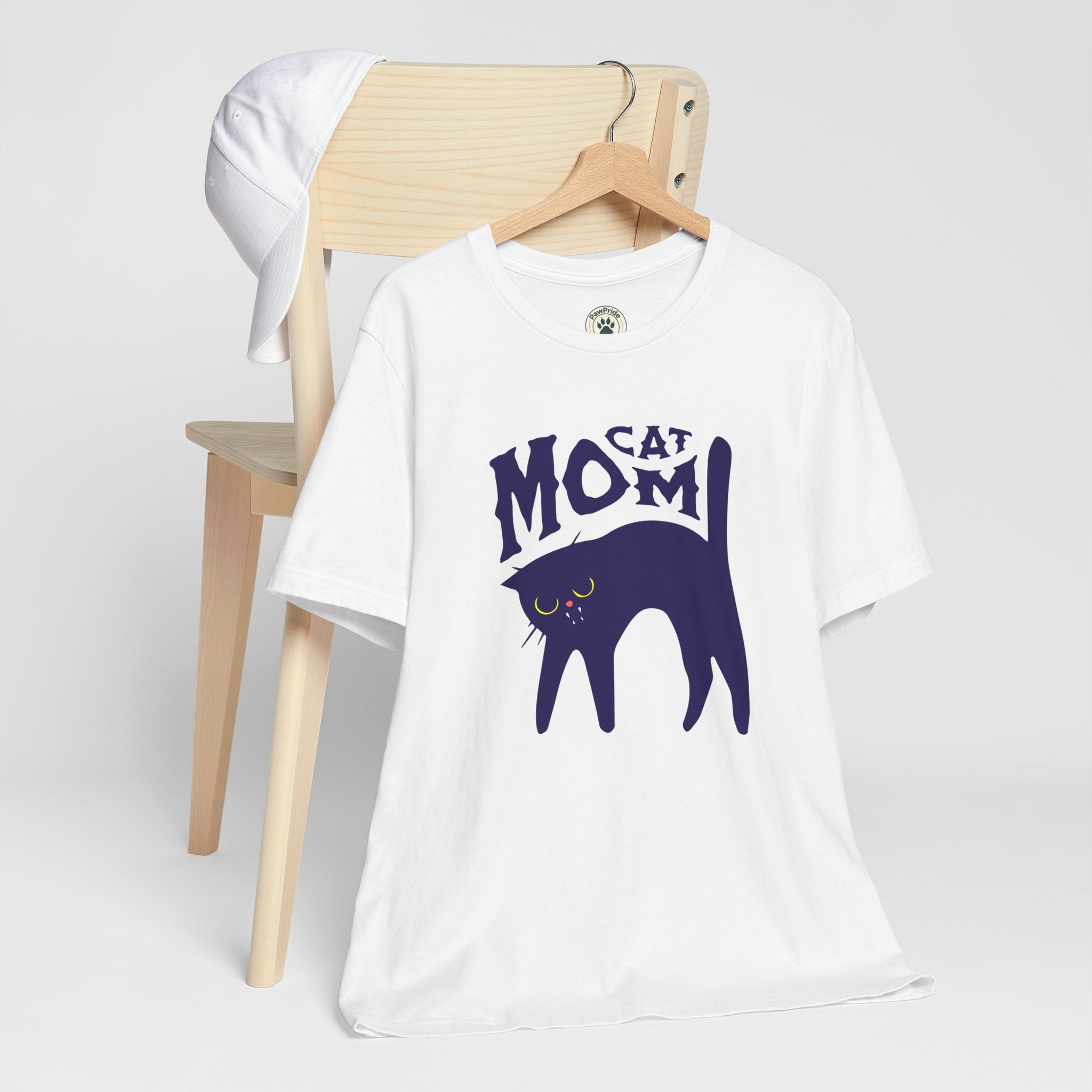 Cat Mom Graphic Tee — Cute Black Cat Illustration