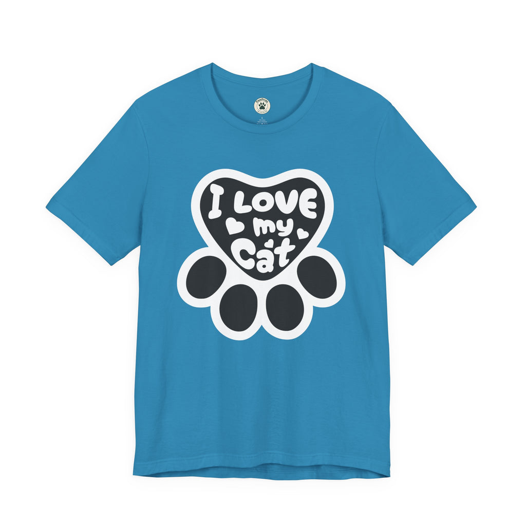 I Love My Cat Paw T-Shirt — Cute Cat Lover Tee