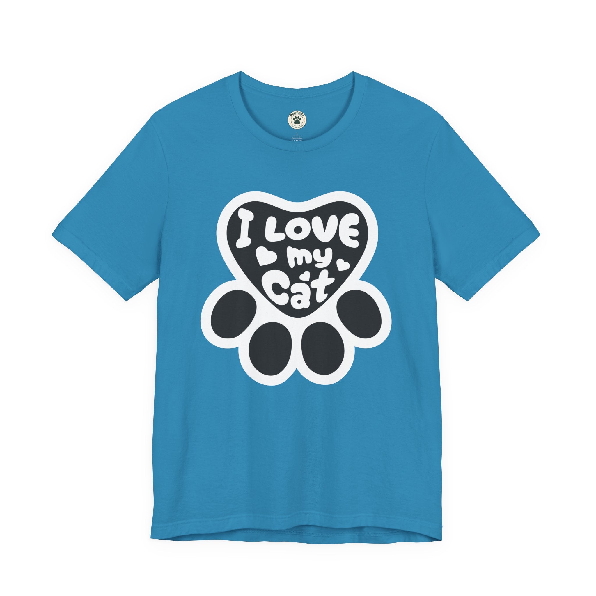 I Love My Cat Paw T-Shirt — Cute Cat Lover Tee