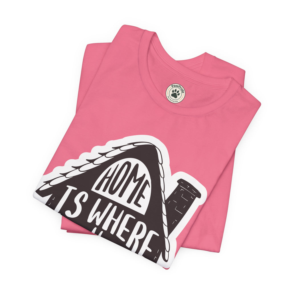 Cat Lover T-Shirt — "Home Is Where The Cat Is" Graphic Tee