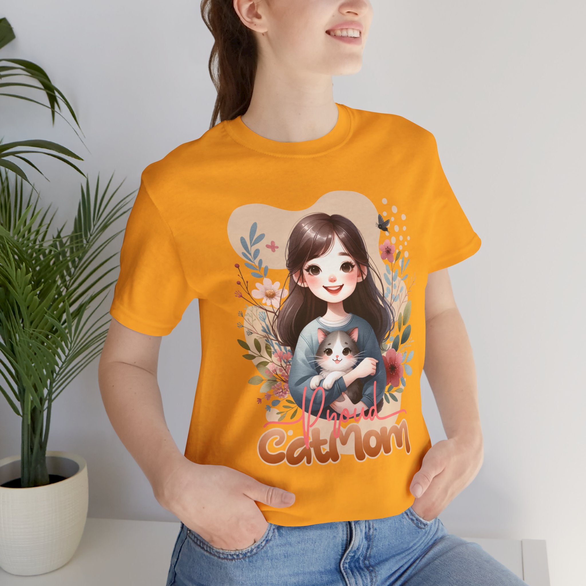 Cat Mom T-Shirt — Cute Floral Illustration Tee for Women Cat Lovers