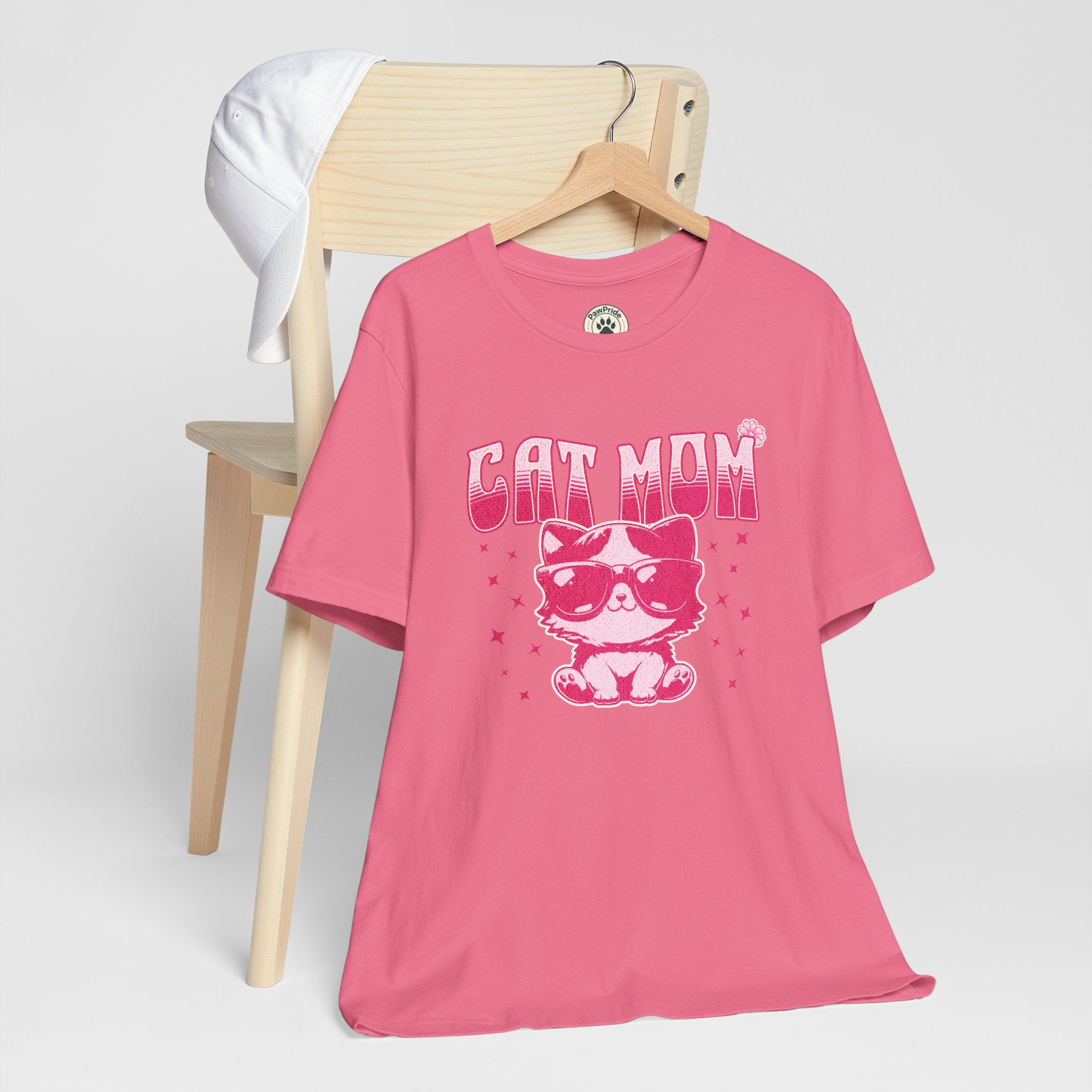 Cat Mom T-Shirt — Pink Cute Cat Graphic Tee
