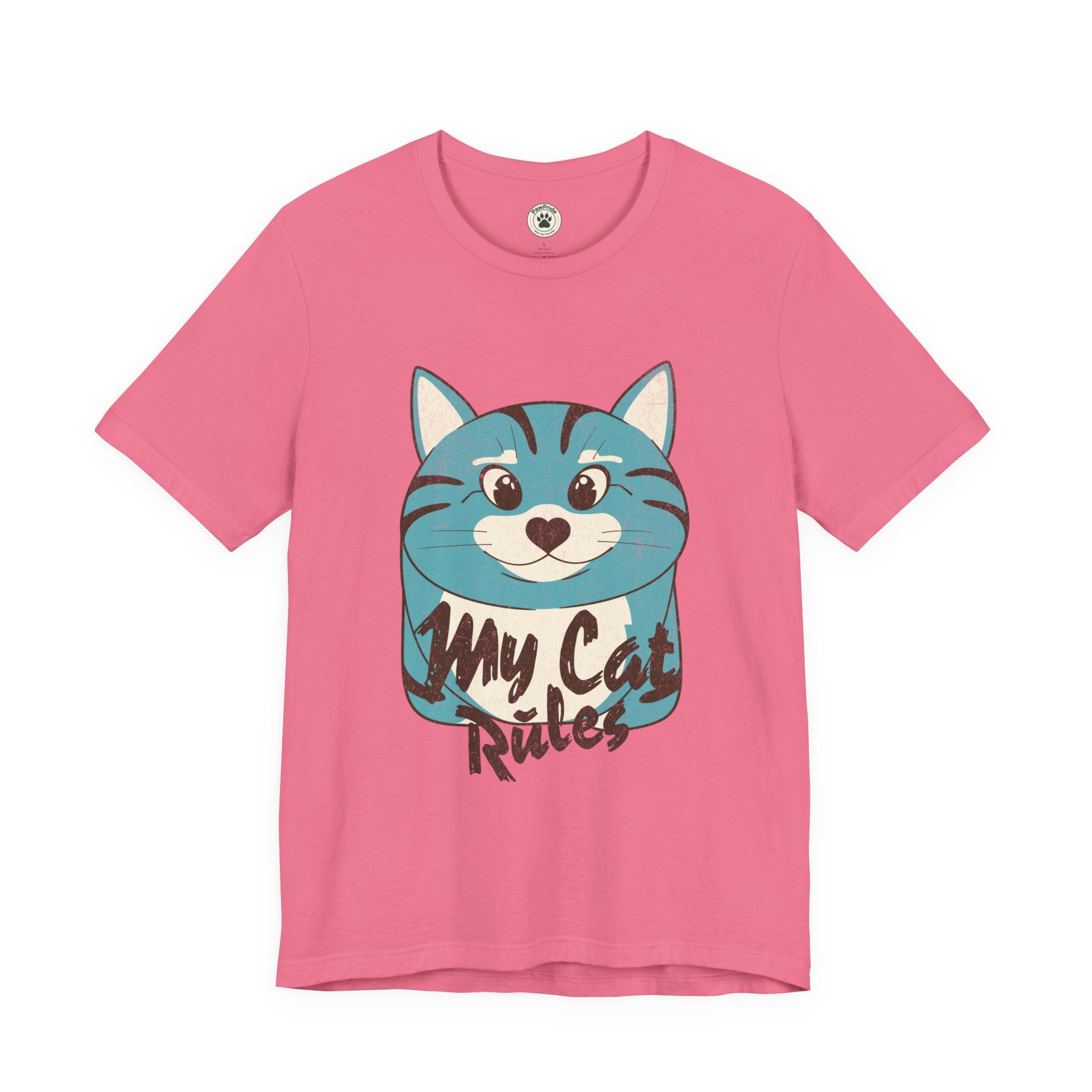 My Cat Rules T-Shirt — Cute Blue Cat Graphic Tee for Cat Lovers