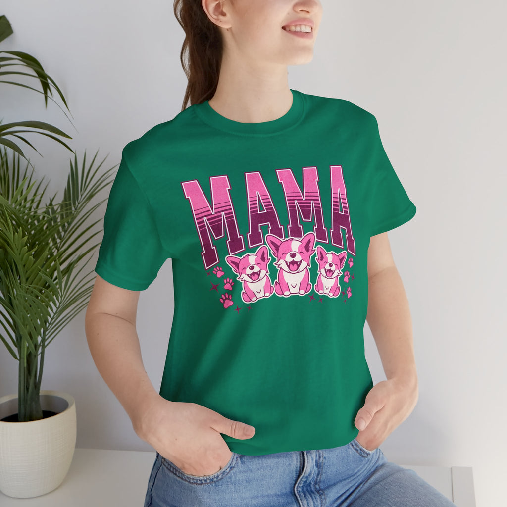 Mama Tee — Pink Corgi Mom Graphic T-Shirt