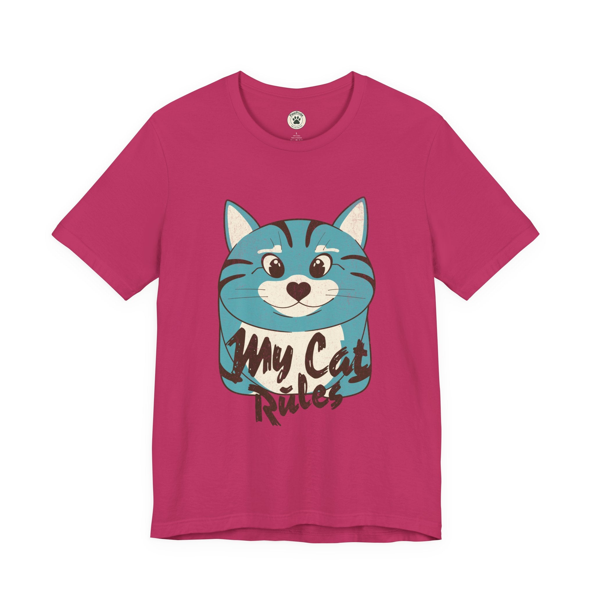 My Cat Rules T-Shirt — Cute Blue Cat Graphic Tee for Cat Lovers