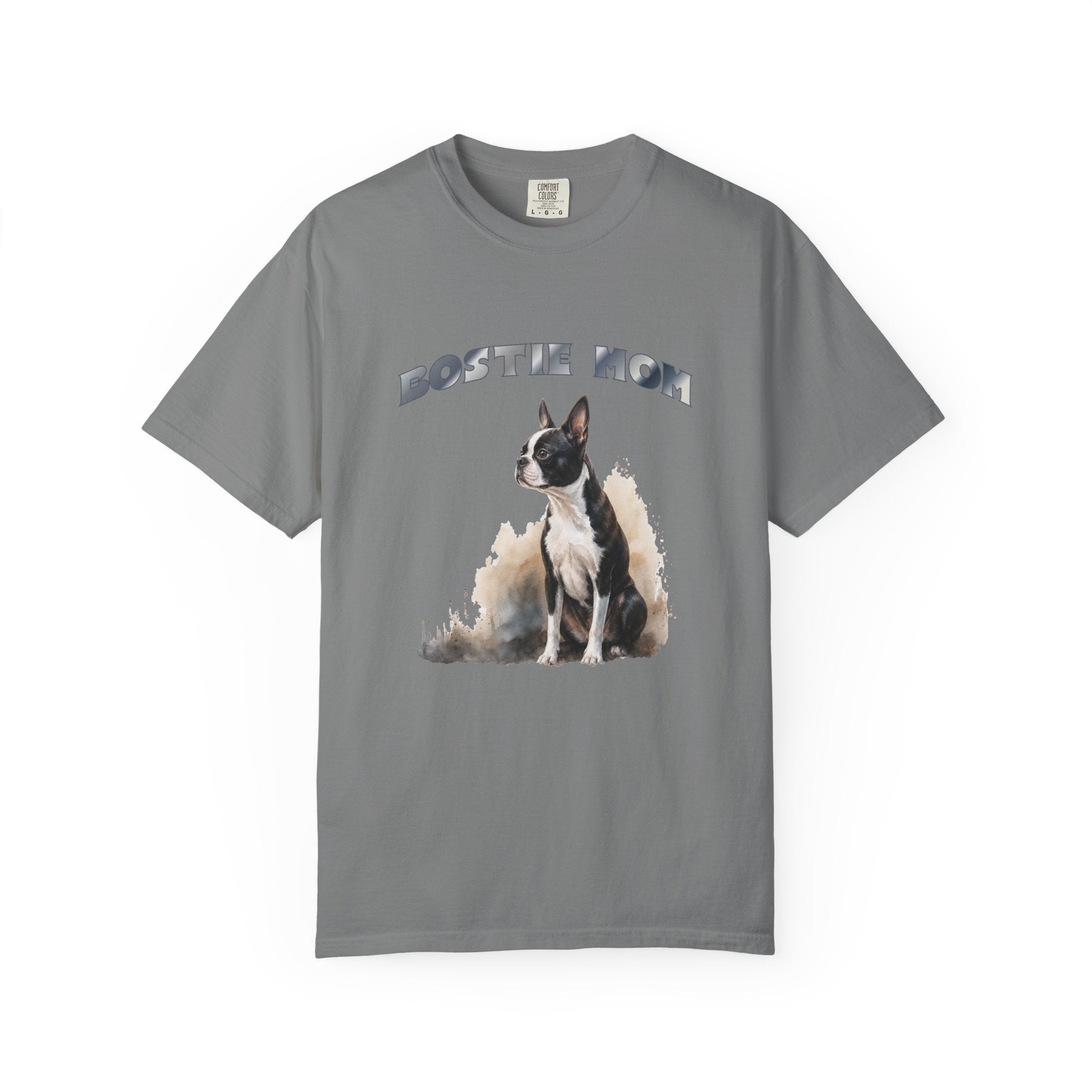 Boston Terrier Mom T-Shirt — 'BOSTIE MOM' Graphic Tee for Dog Lovers