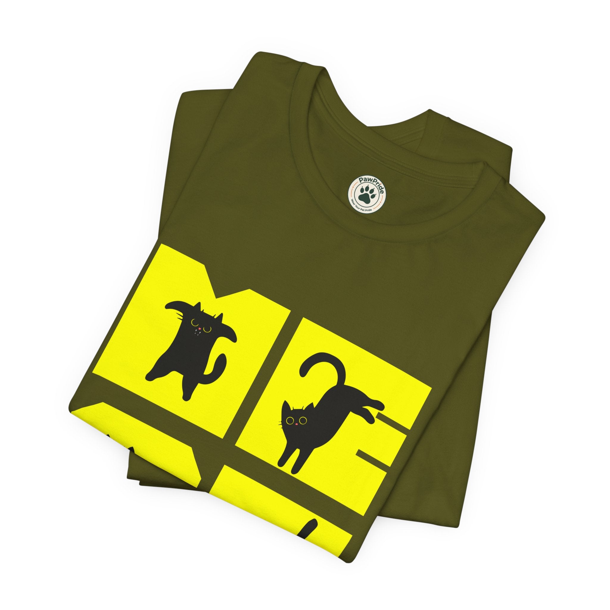 Cat Silhouette Tee — Yellow Block Cats Graphic T-Shirt