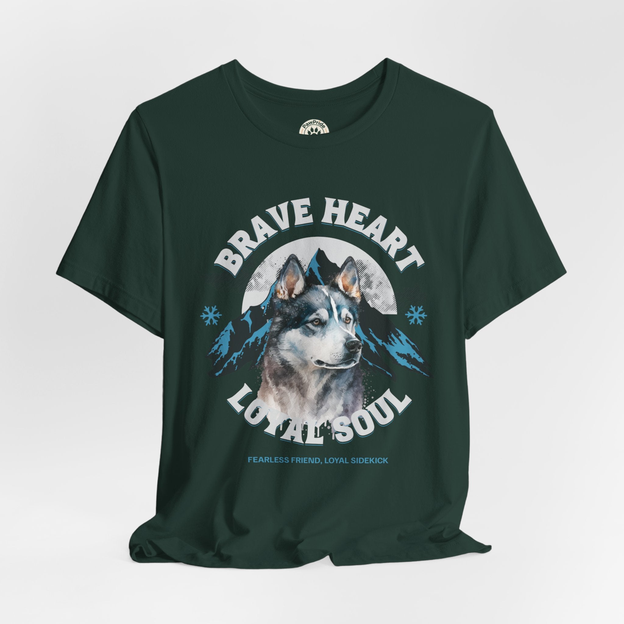 Husky T-Shirt "Brave Heart Loyal Soul" – Wildlife Mountain Graphic Tee