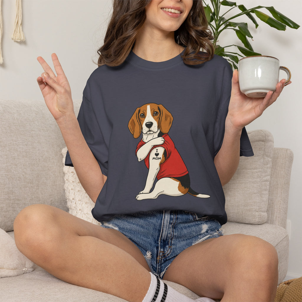 Beagle With Tattoo Graphic T-Shirt — Cute Retro Dog Tee