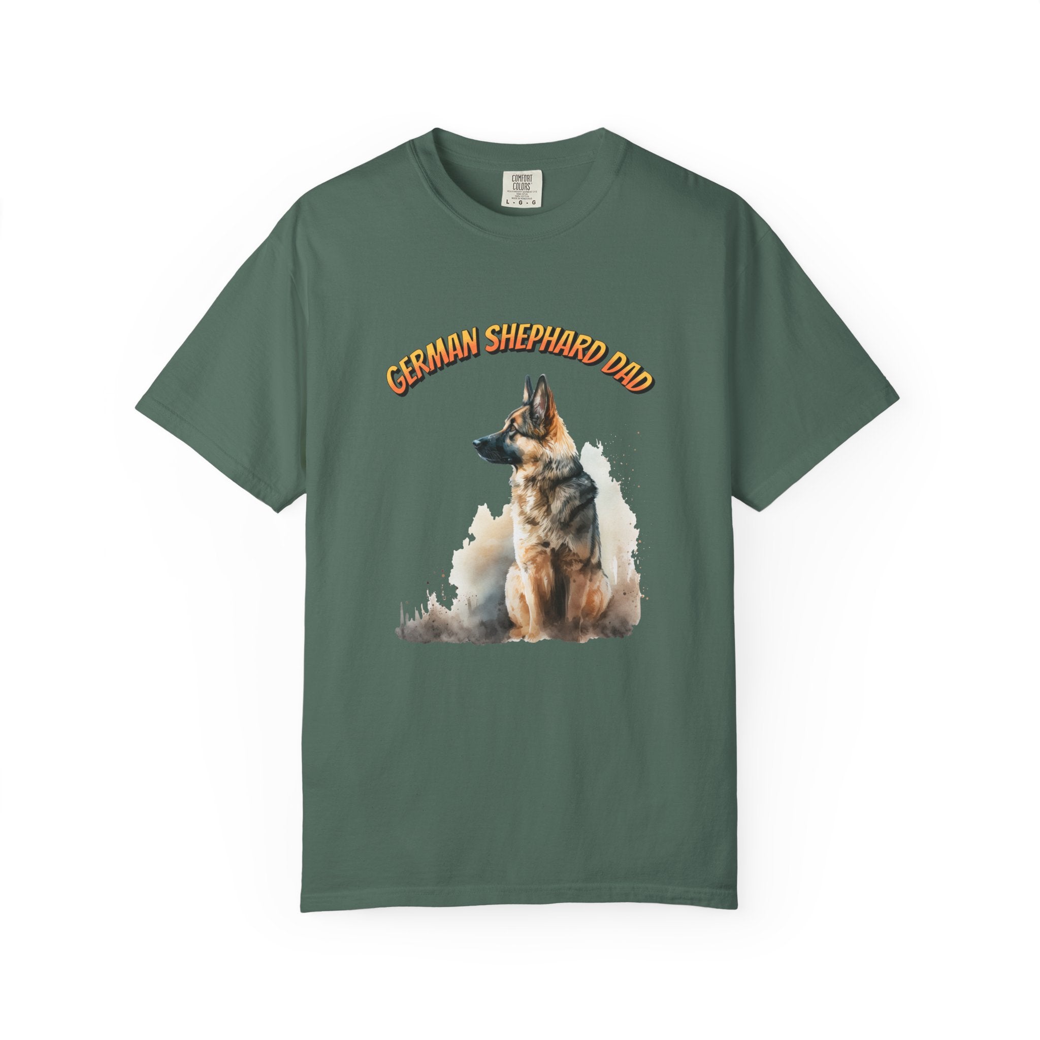 German Shepherd Dad T-Shirt — Realistic Dog Portrait Tee for Pet Lovers
