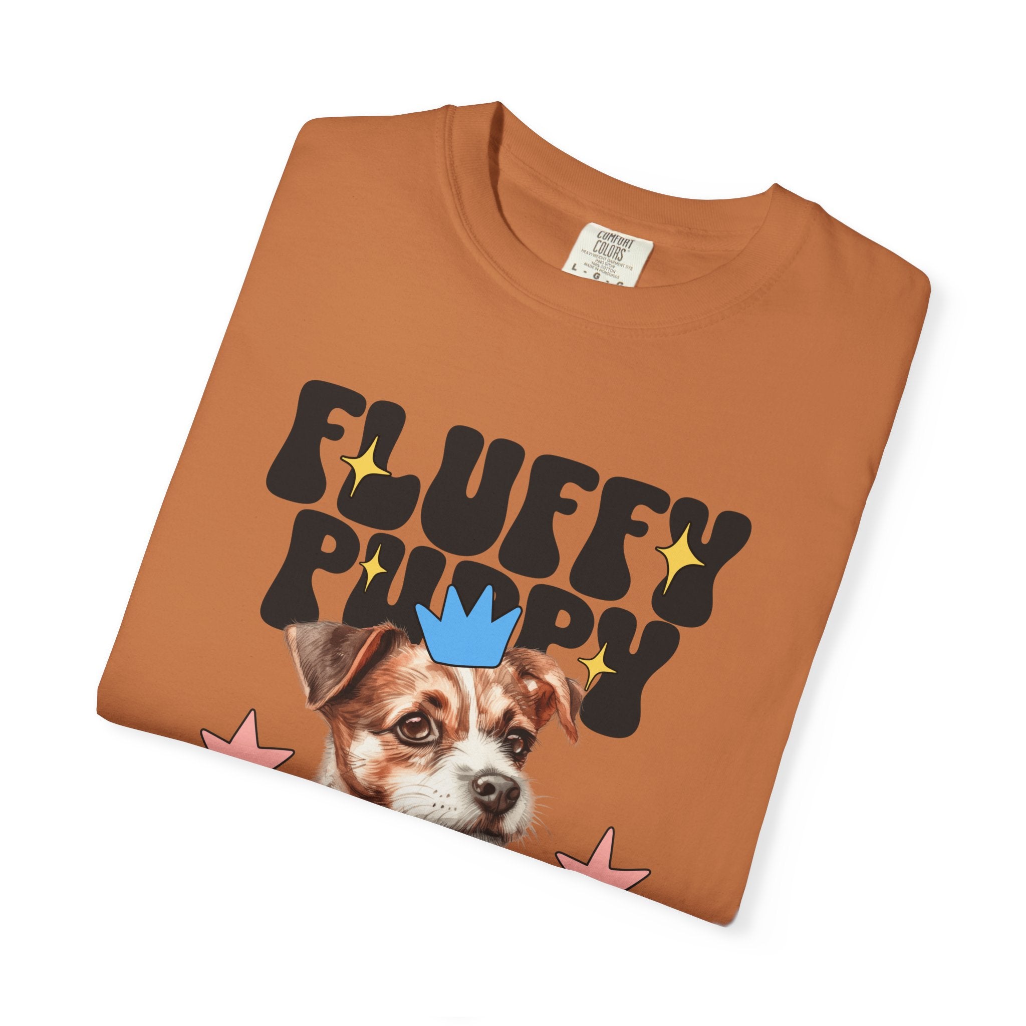 Fluffy Puppy Graphic T-Shirt — Cute Dog Portrait Tee